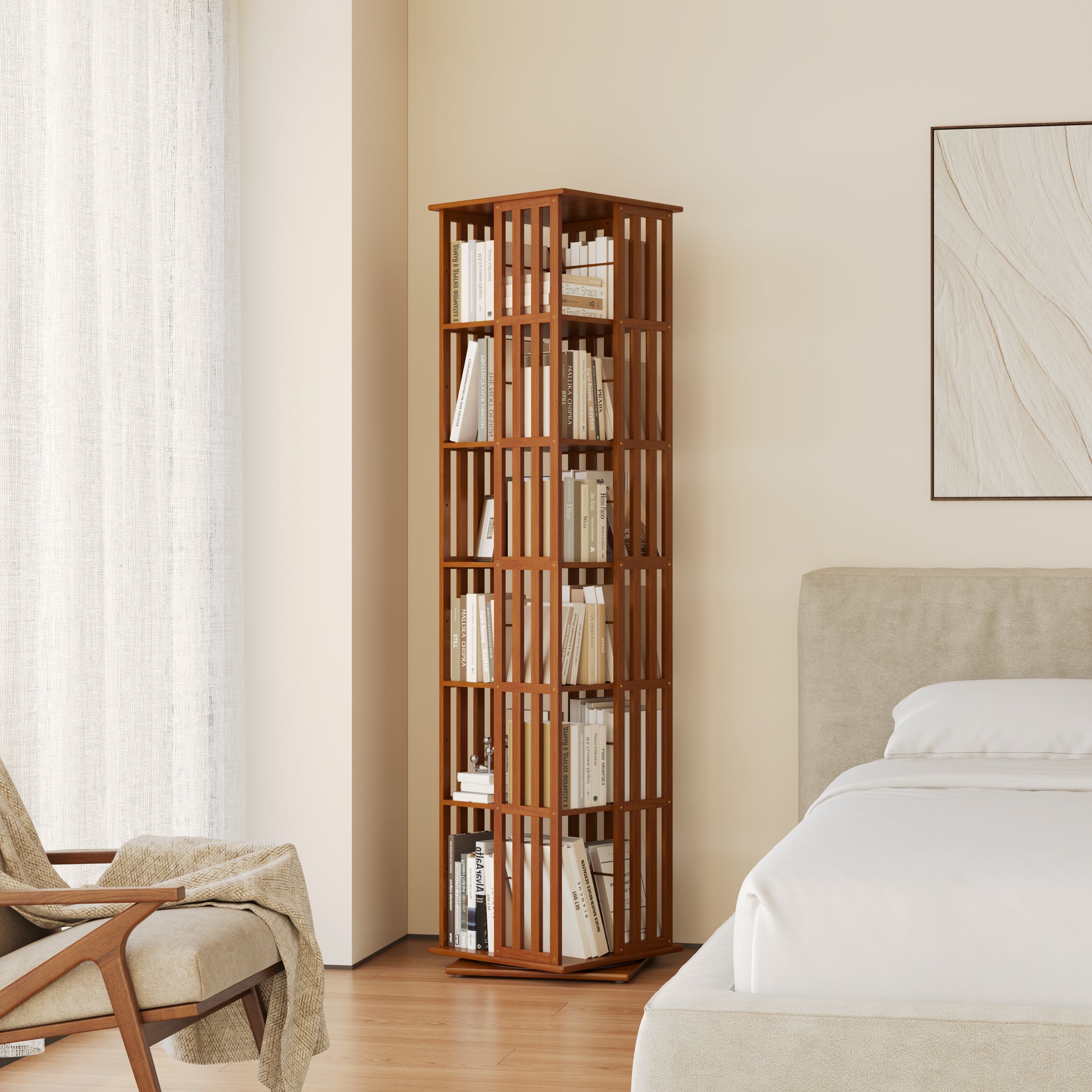 YOWOS Vortex Series Meridian 360° Rotating Bookshelf /CD Organizer