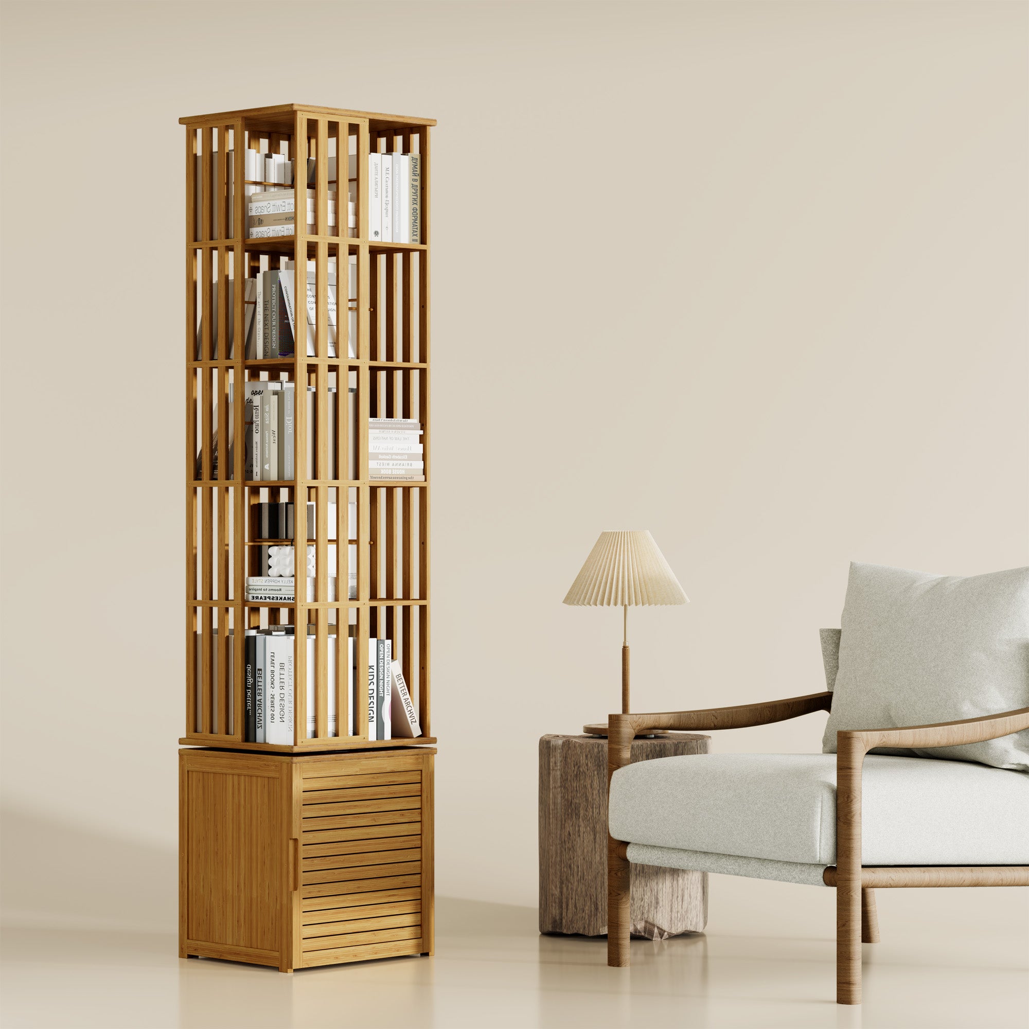 YOWOS Vortex Series Meridian 360° Rotating Bookshelf /CD Organizer