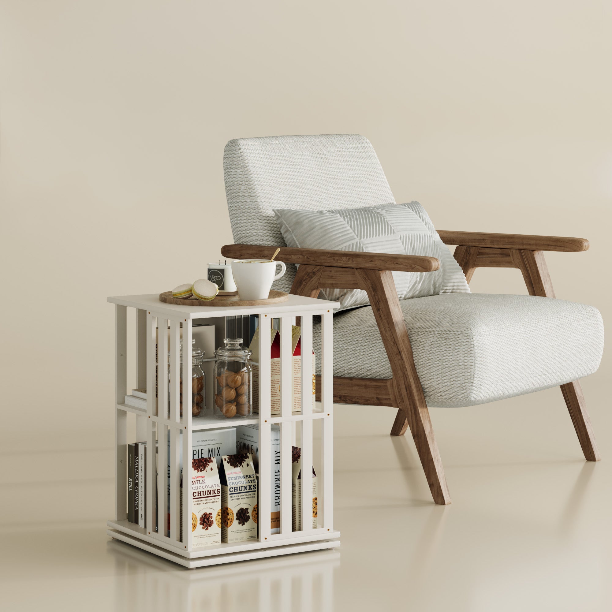 YOWOS Vortex Series Meridian 360° Rotating Bookshelf /CD Organizer