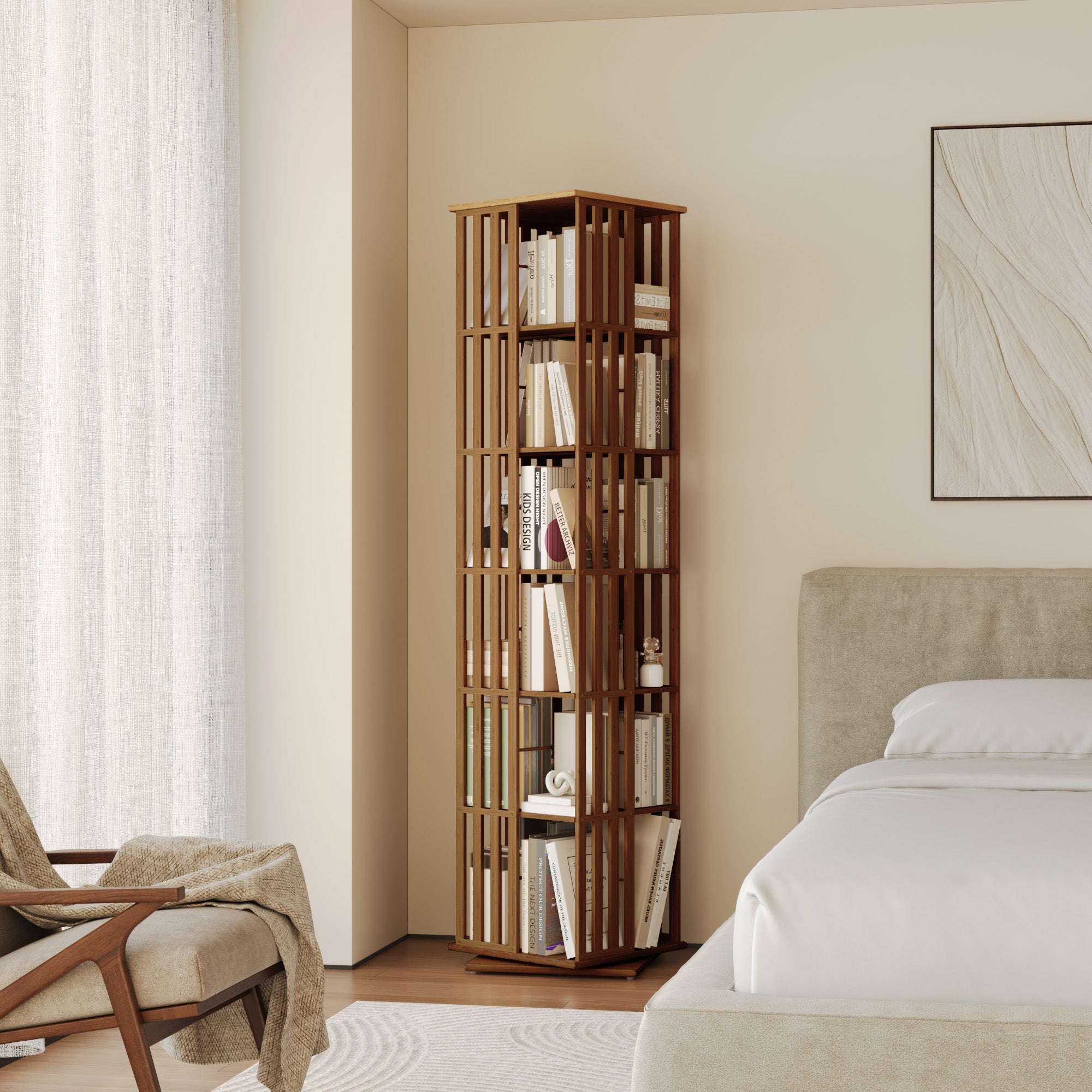 YOWOS Vortex Series Meridian 360° Rotating Bookshelf /CD Organizer