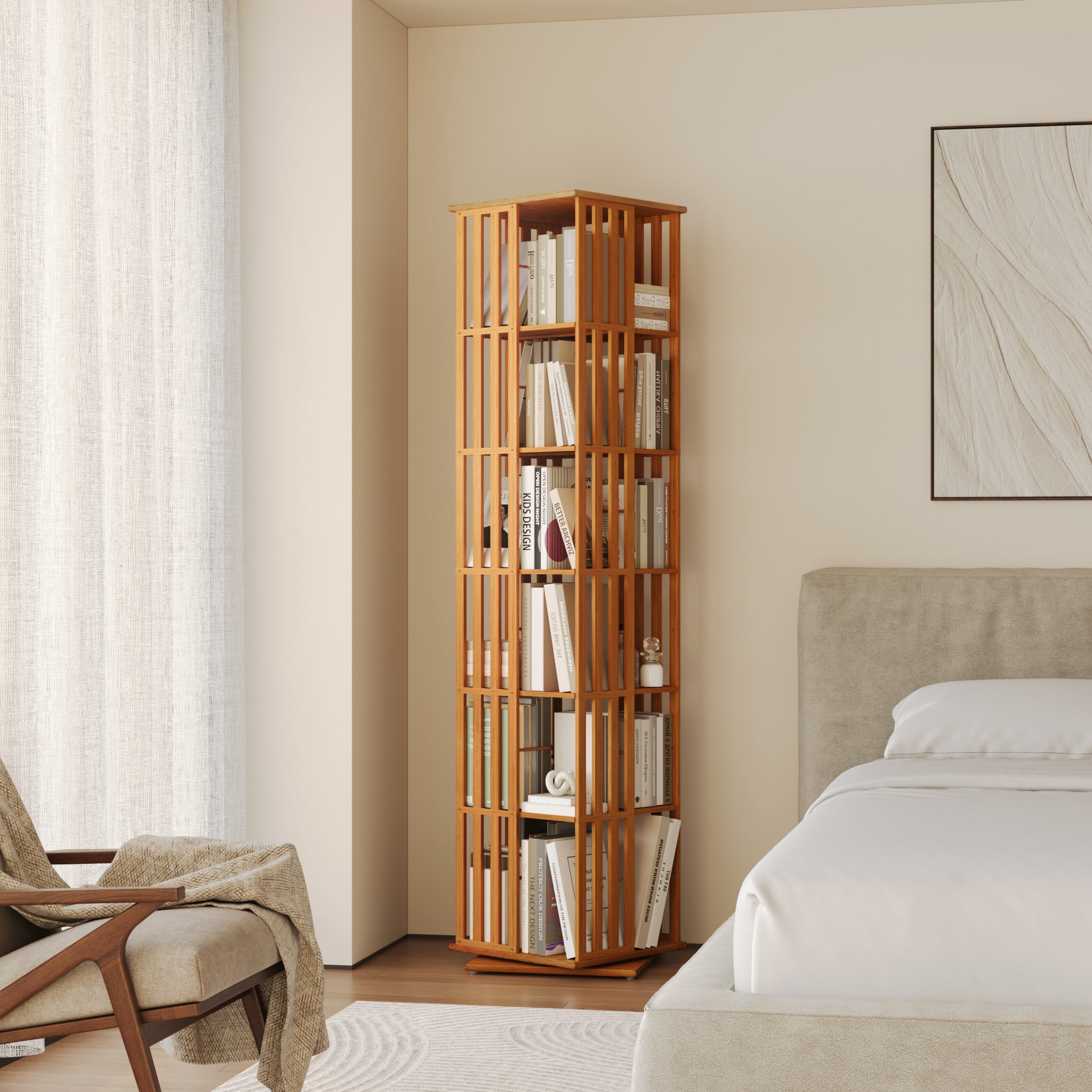 YOWOS Vortex Series Meridian 360° Rotating Bookshelf /CD Organizer