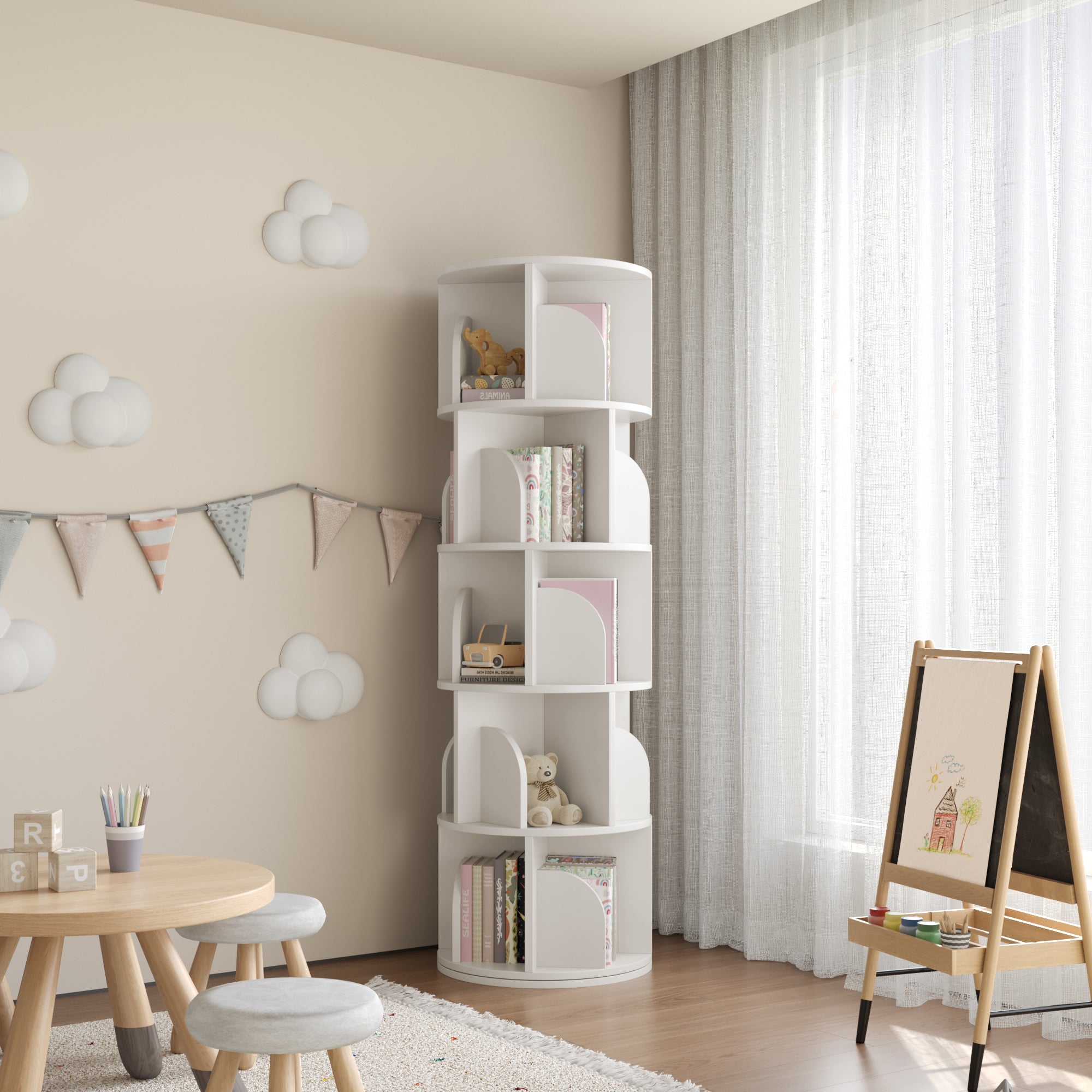 YOWOS Vortex Series Circinus Core 360° Rotating Bookshelf / Storage Rack