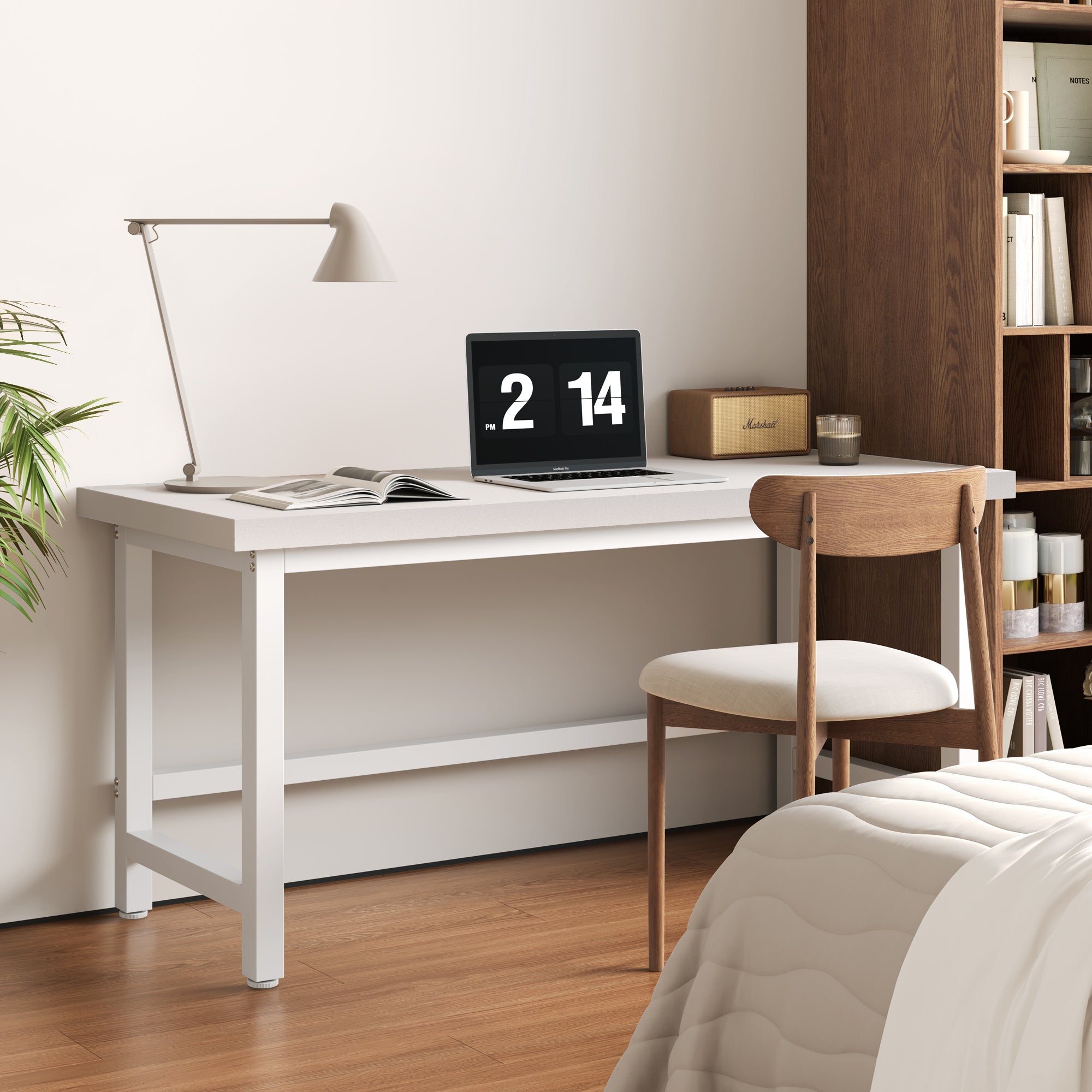 YOWOS Worktop Series Steelstride Ergonomic Computer Desk Wood White 61.0