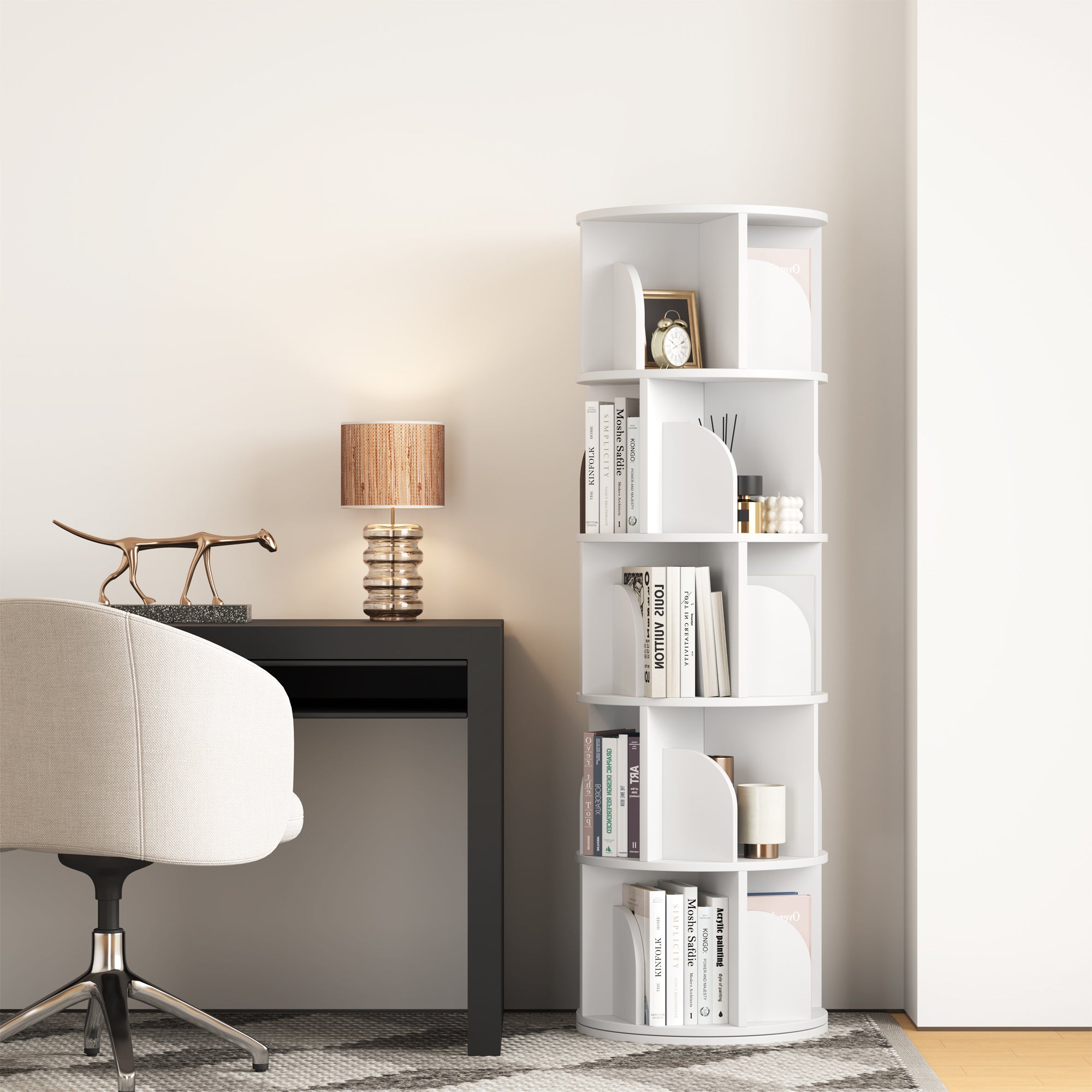 YOWOS Vortex Series Circinus Core 360° Rotating Bookshelf / Storage Rack