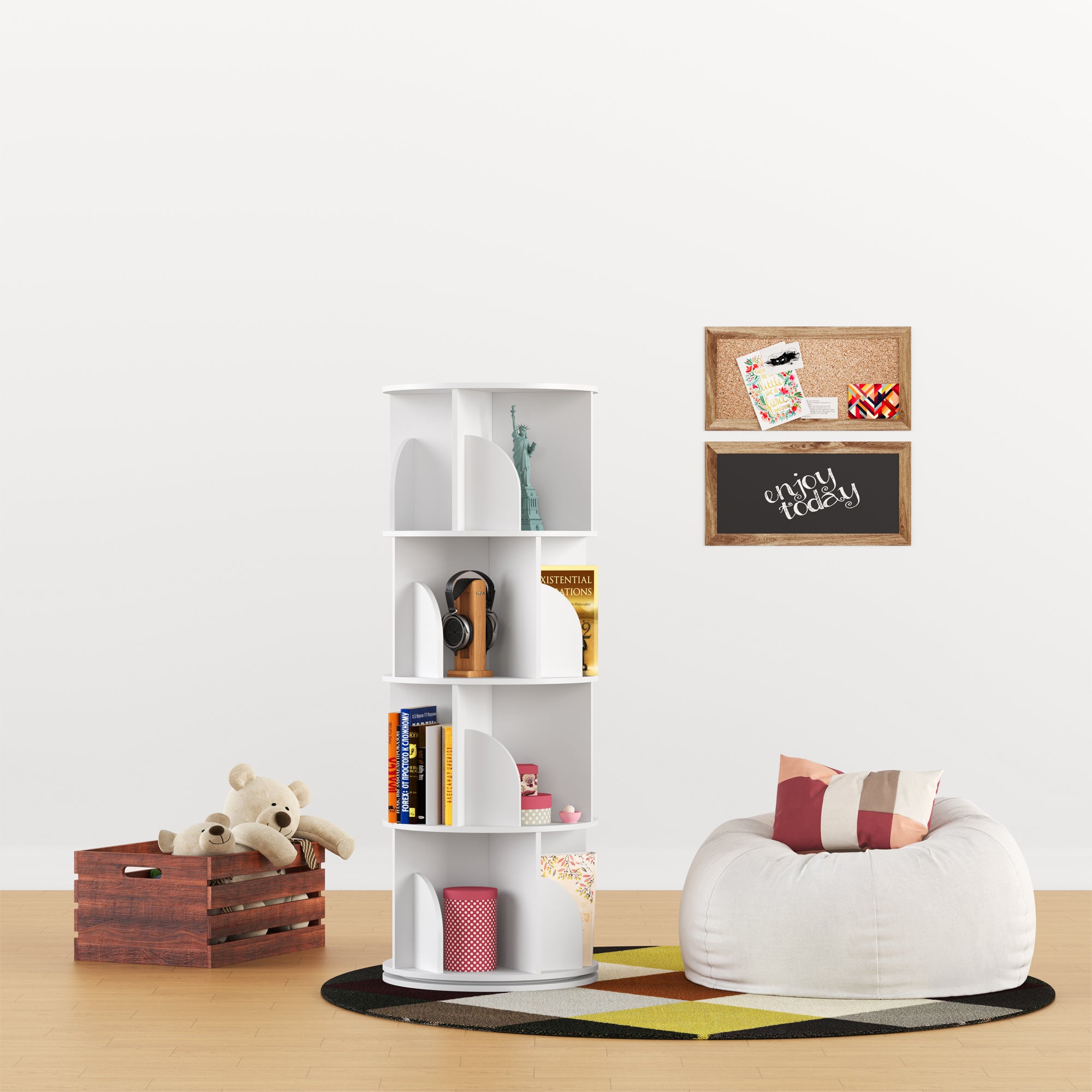 YOWOS Vortex Series Circinus Core 360° Rotating Bookshelf / Storage Rack