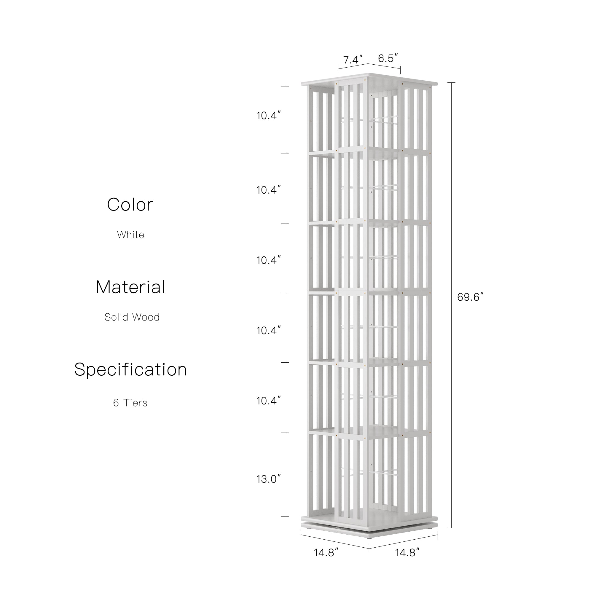 YOWOS Vortex Series Meridian 360° Rotating Bookshelf /CD Organizer