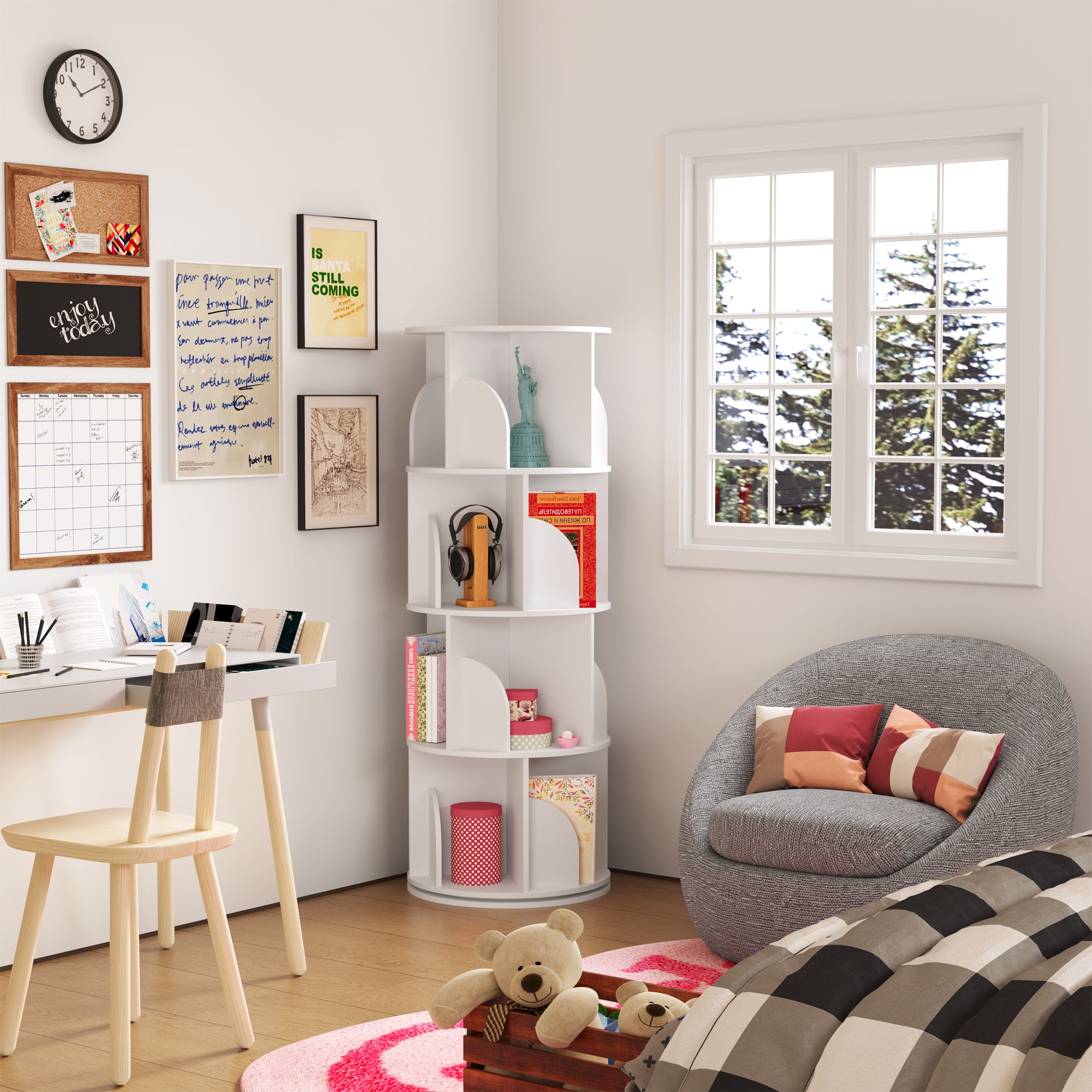 YOWOS Vortex Series Circinus Core 360° Rotating Bookshelf / Storage Rack