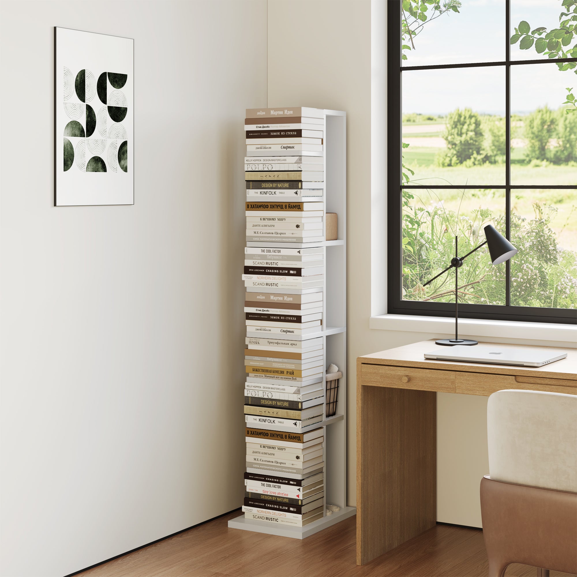 YOWOS Chiaroscuro Series Mirage 9-Tier Vertical Invisible Bookshelf