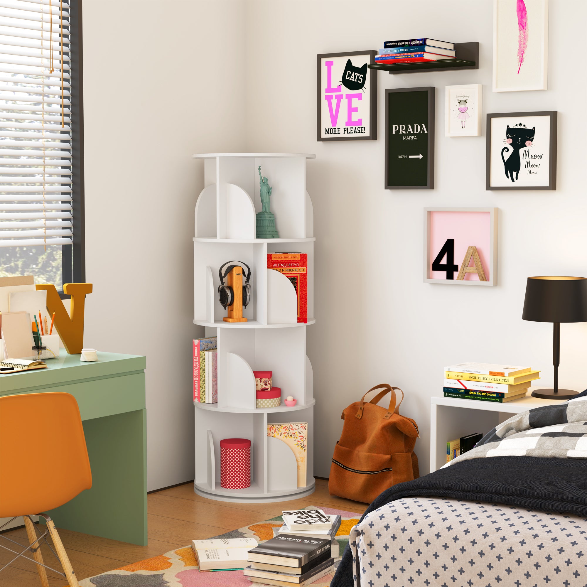 YOWOS Vortex Series Circinus Core 360° Rotating Bookshelf / Storage Rack