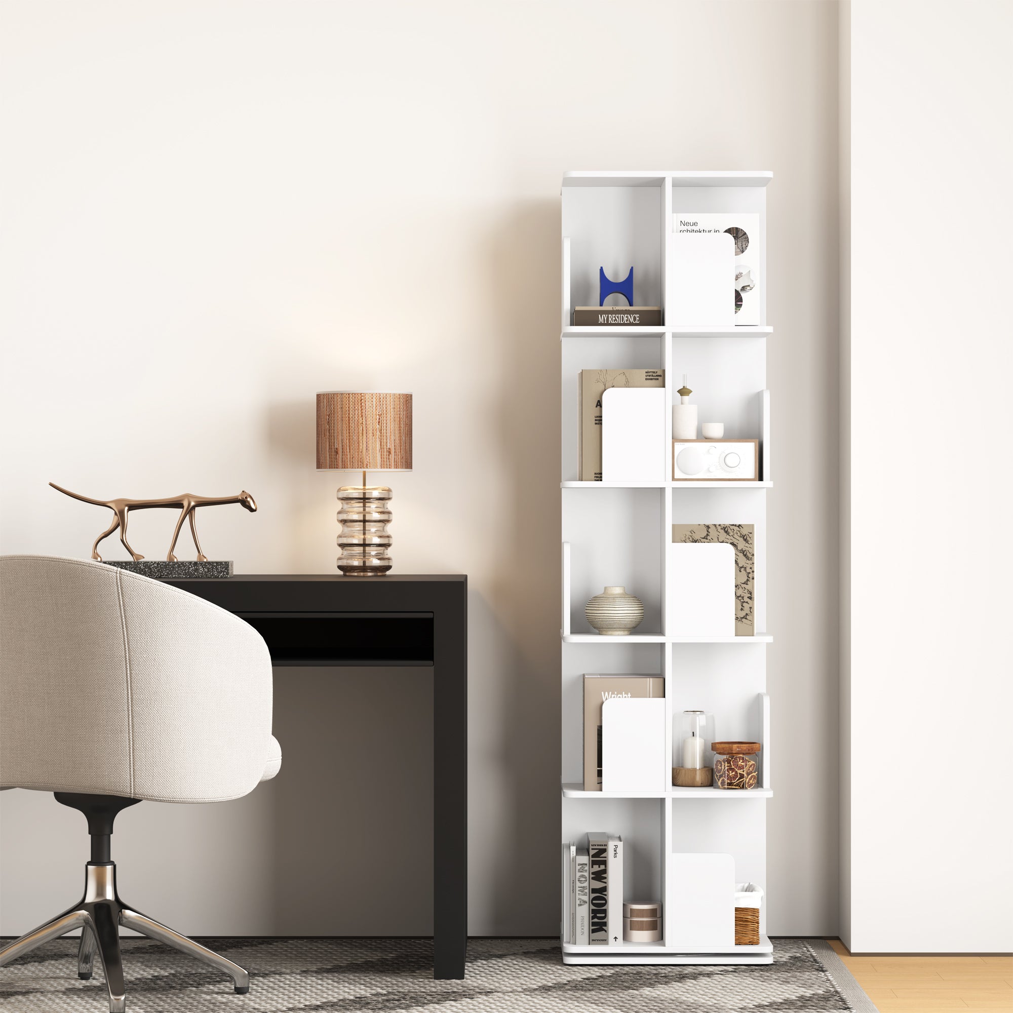 YOWOS Vortex Series Vitru Spin 360° Rotating Bookshelf / Storage Rack