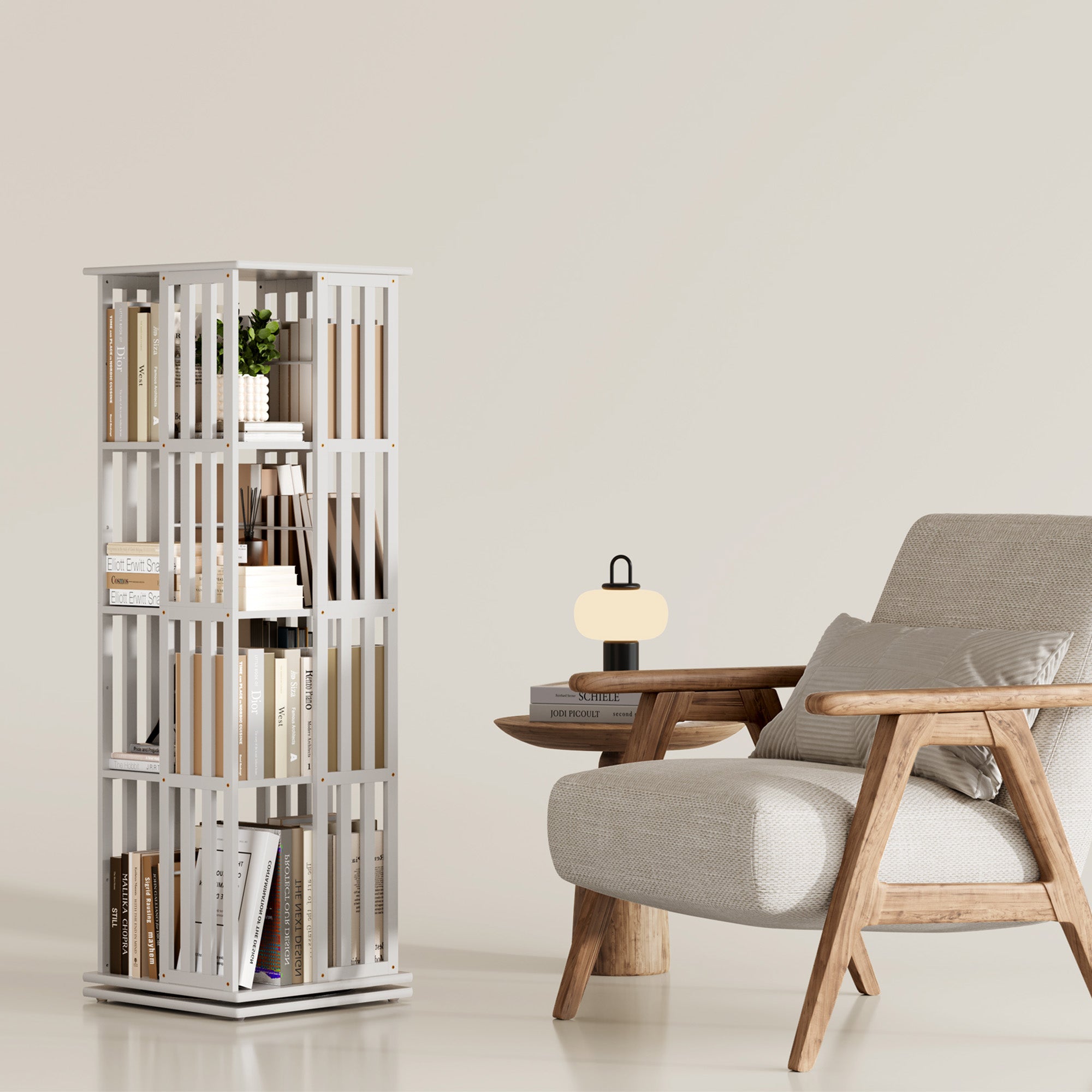 YOWOS Vortex Series Meridian 360° Rotating Bookshelf /CD Organizer