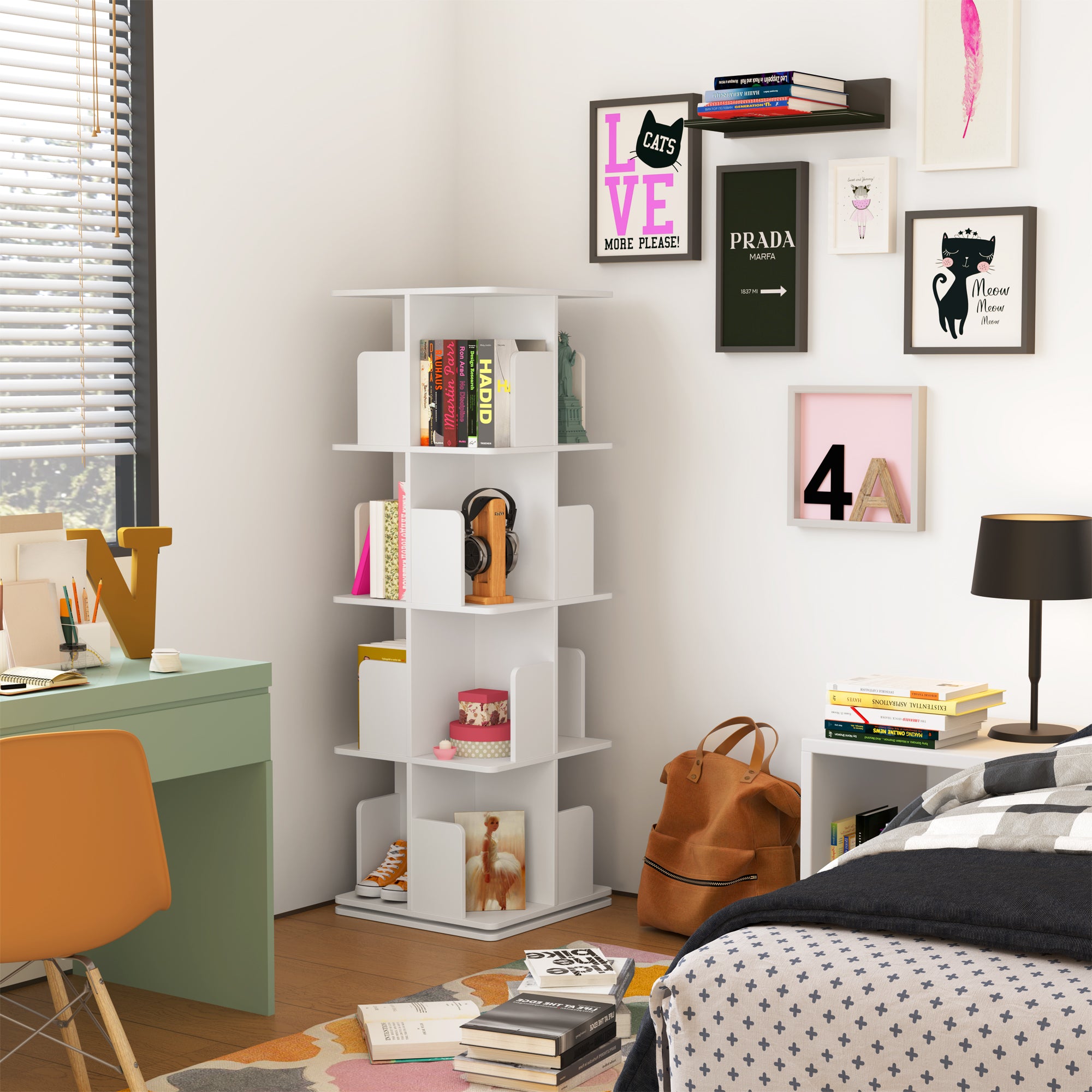 YOWOS Vortex Series Vitru Spin 360° Rotating Bookshelf / Storage Rack