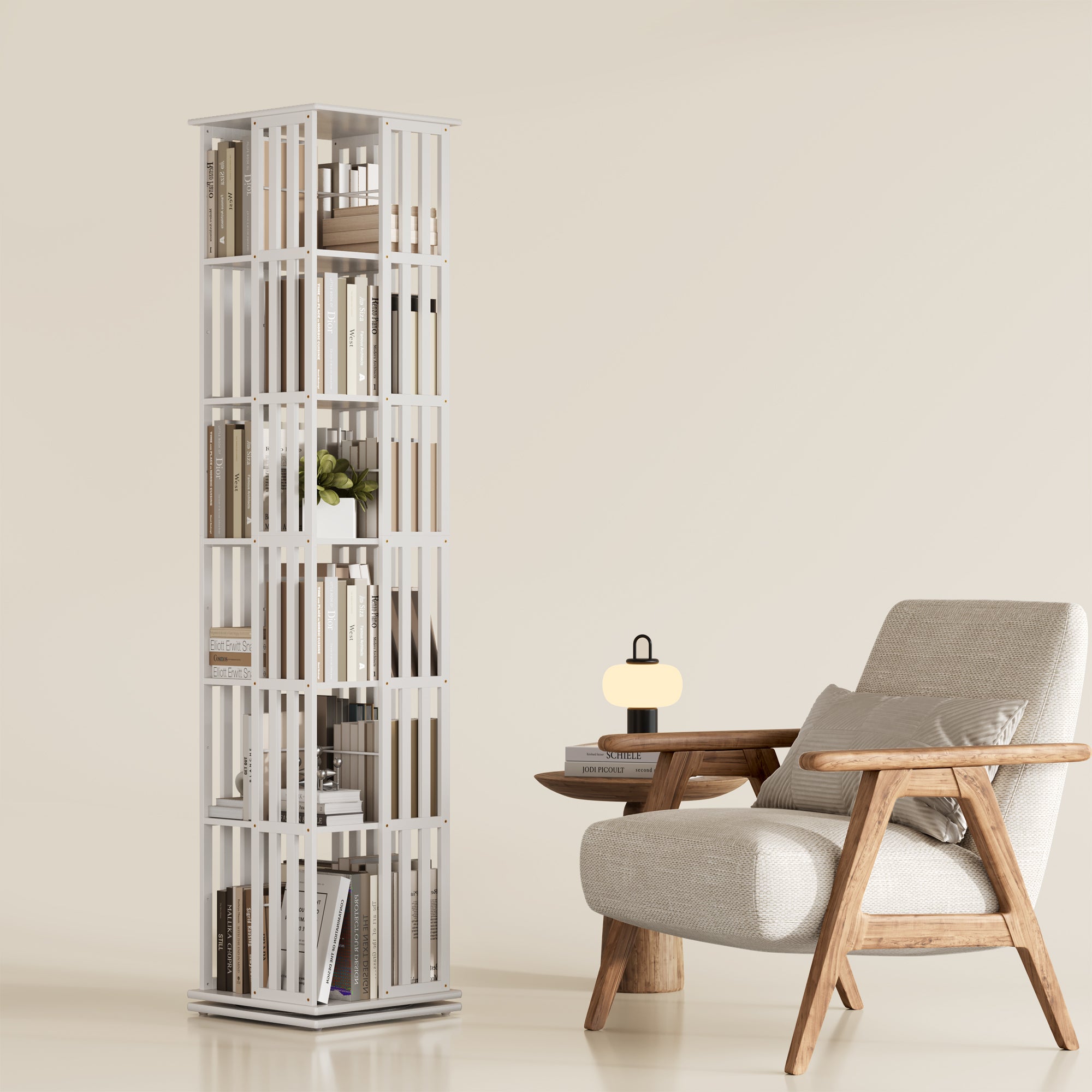 YOWOS Vortex Series Meridian 360° Rotating Bookshelf /CD Organizer