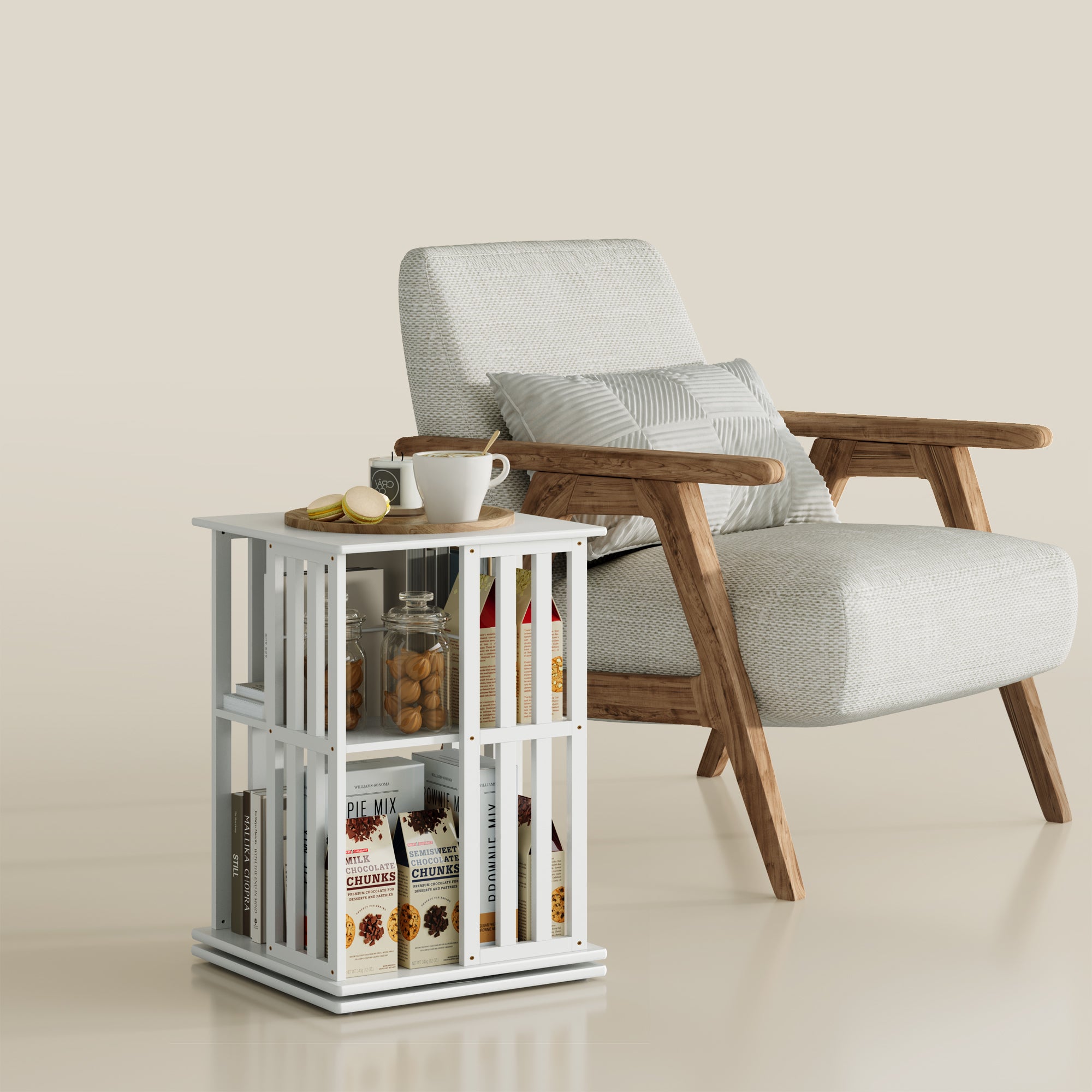 YOWOS Vortex Series Meridian 360° Rotating Bookshelf /CD Organizer