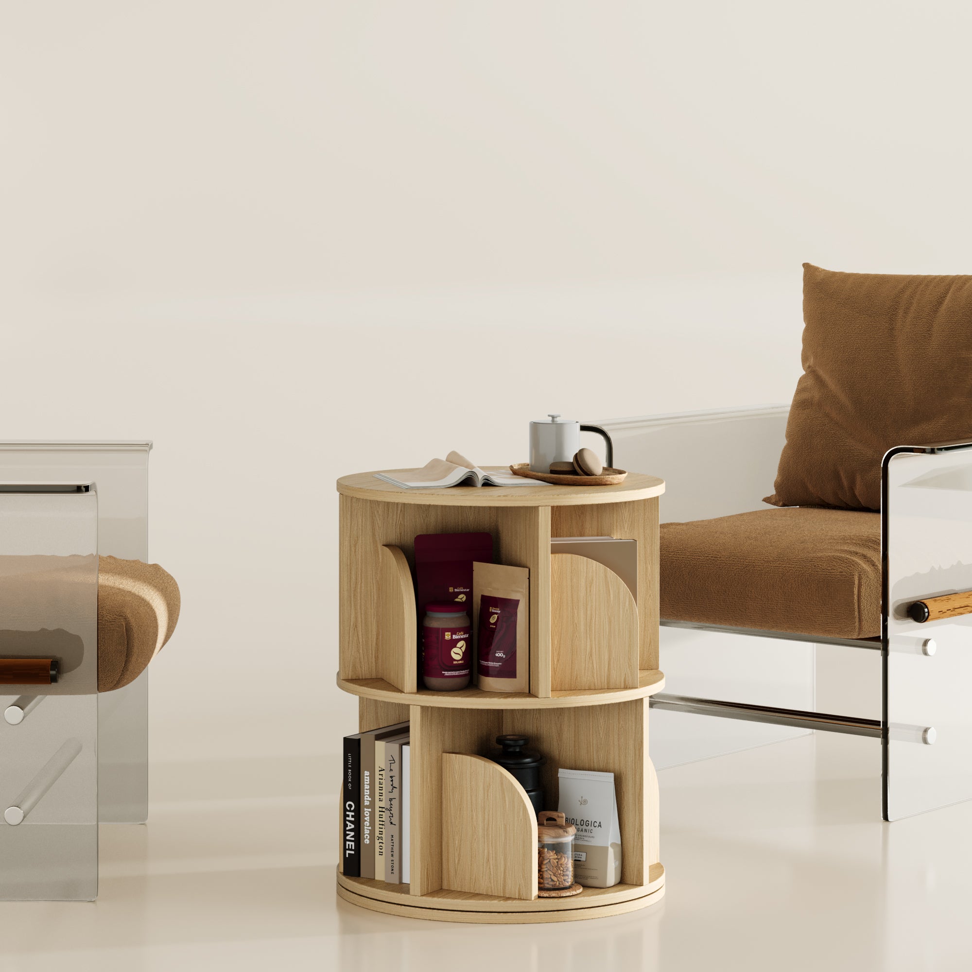 YOWOS Vortex Series Circinus Core 360° Rotating Bookshelf / Storage Rack