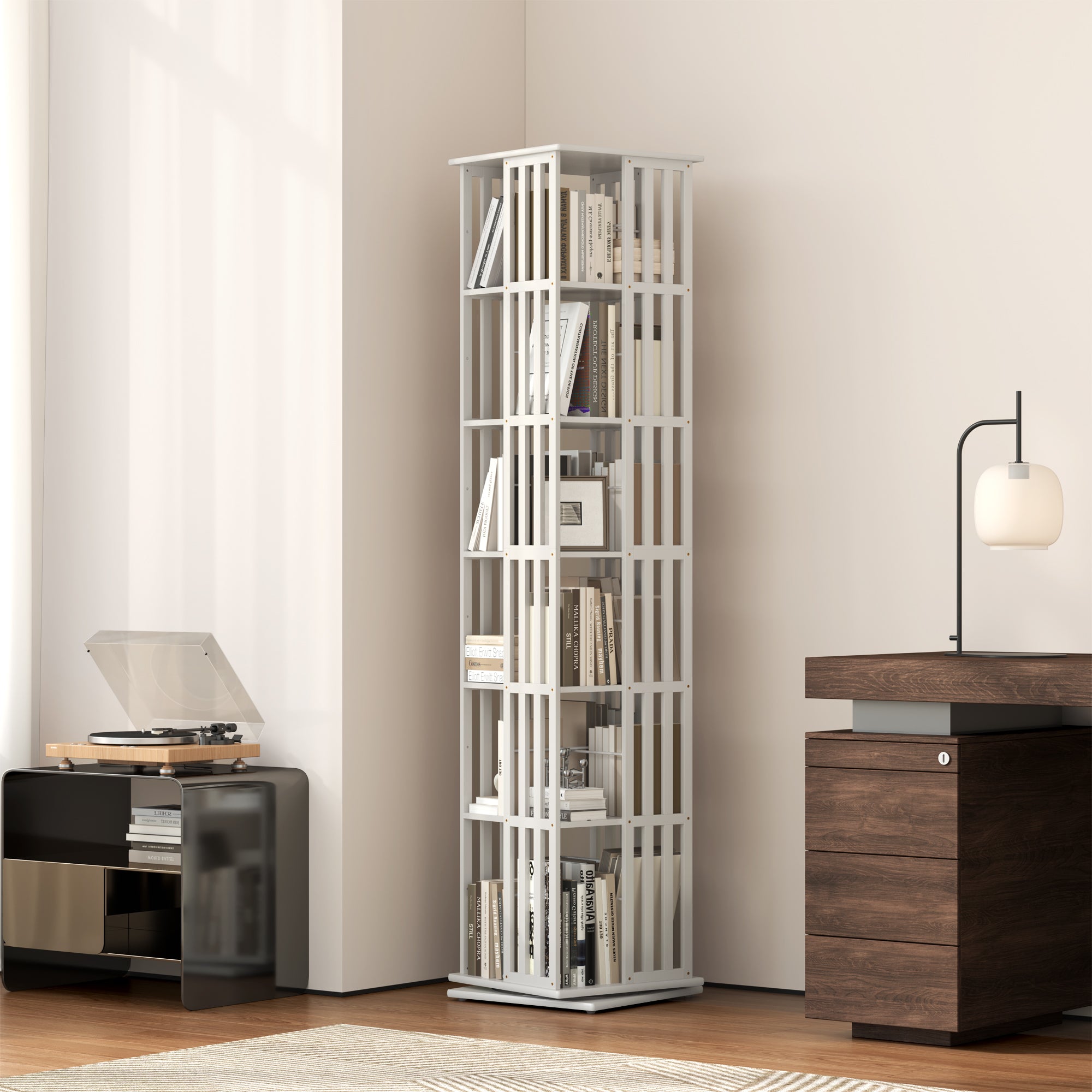 YOWOS Vortex Series Meridian 360° Rotating Bookshelf /CD Organizer
