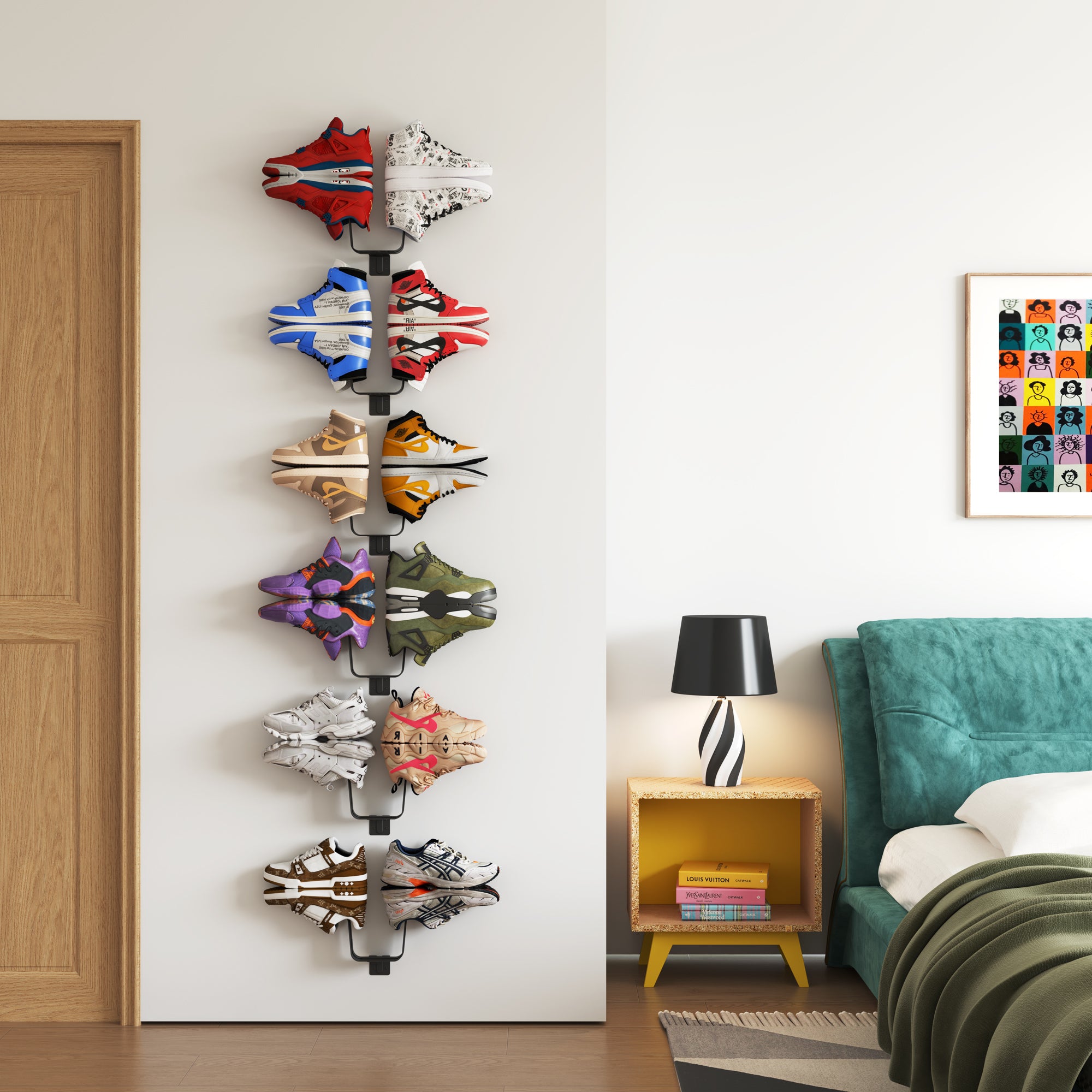YOWOS Chiaroscuro Series SoleScape Wall-mounted Floating Shoe Shelf