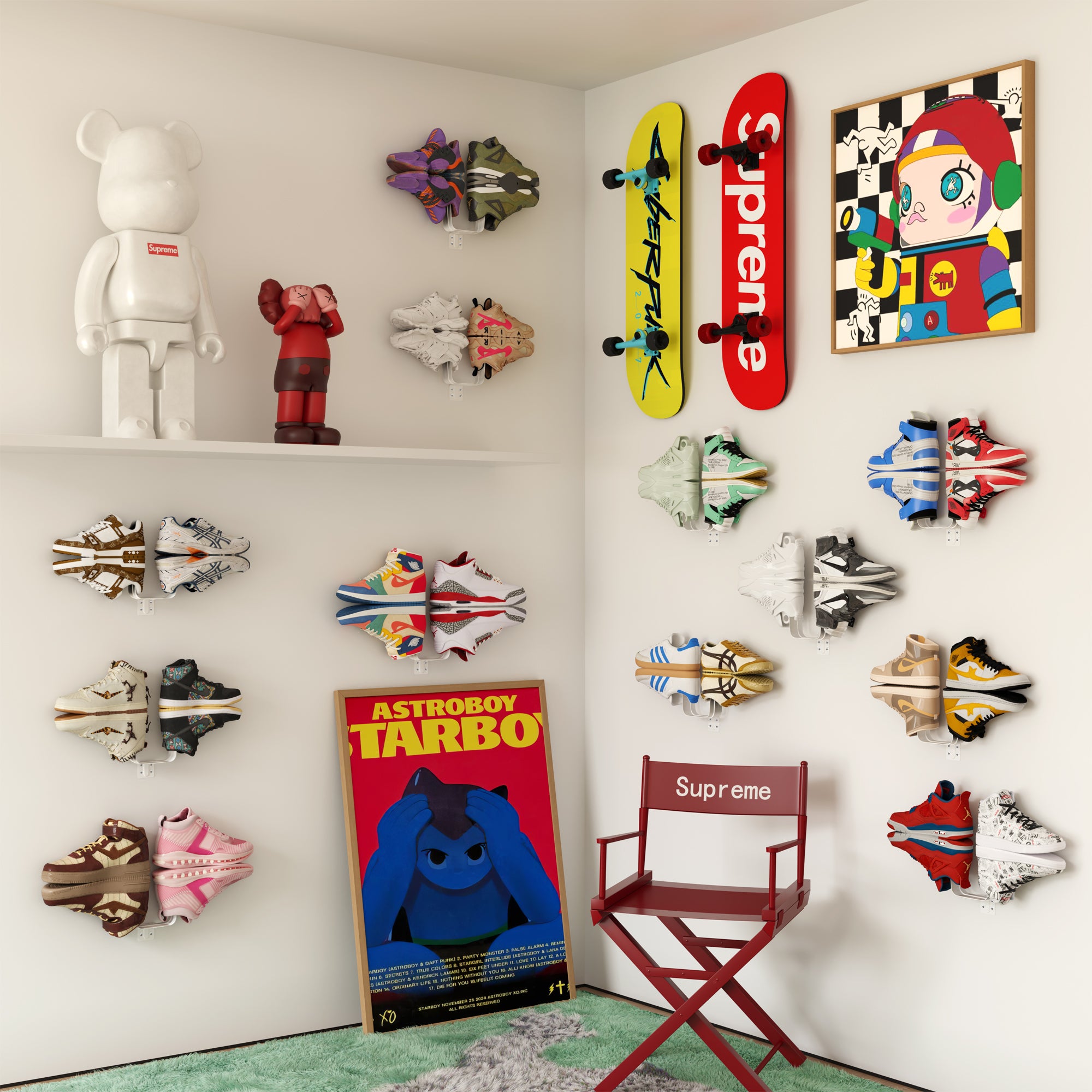 YOWOS Chiaroscuro Series SoleScape Wall-mounted Floating Shoe Shelf