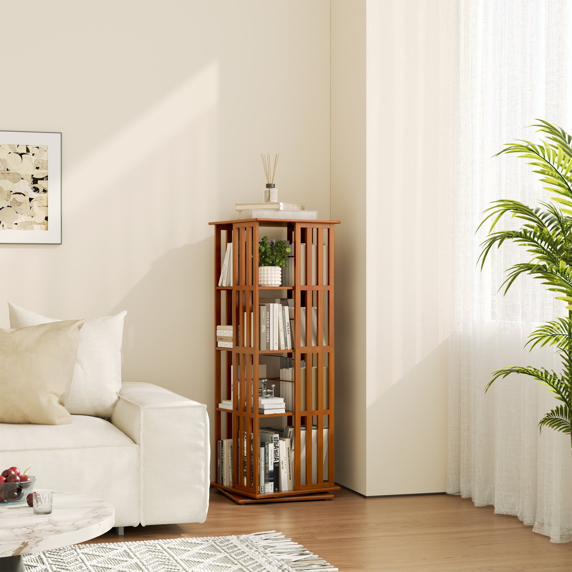 YOWOS Vortex Series Meridian 360° Rotating Bookshelf /CD Organizer