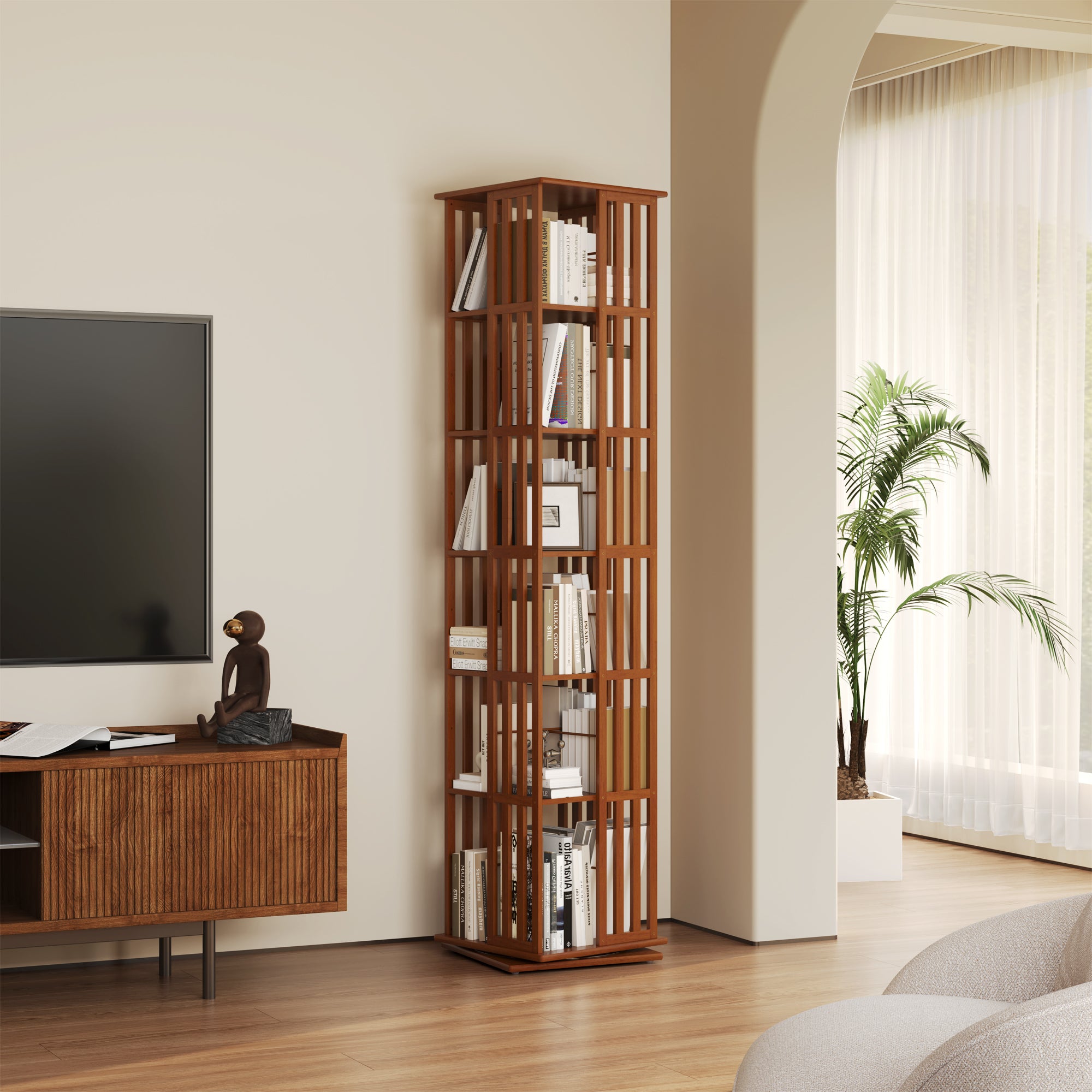 YOWOS Vortex Series Meridian 360° Rotating Bookshelf /CD Organizer