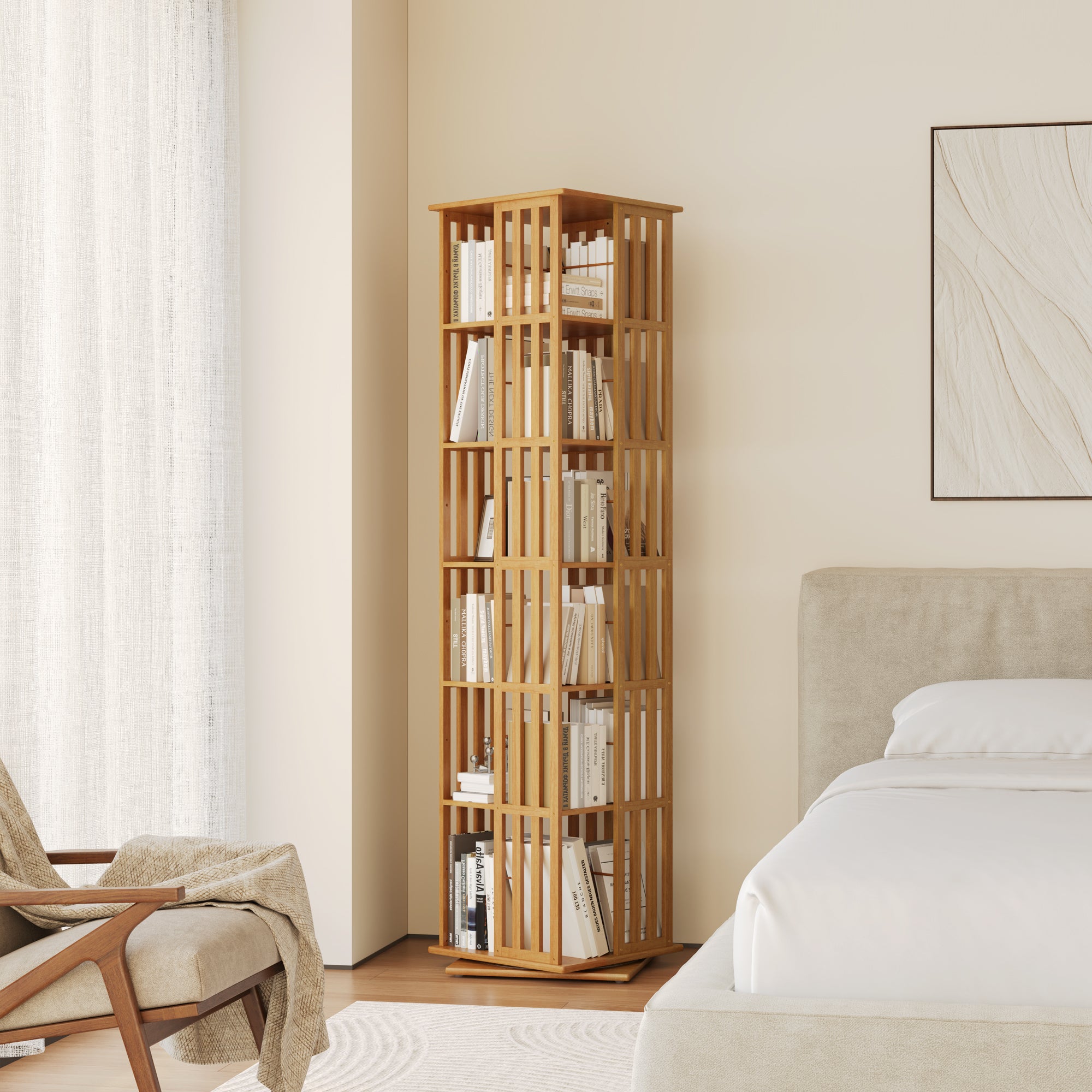 YOWOS Vortex Series Meridian 360° Rotating Bookshelf /CD Organizer