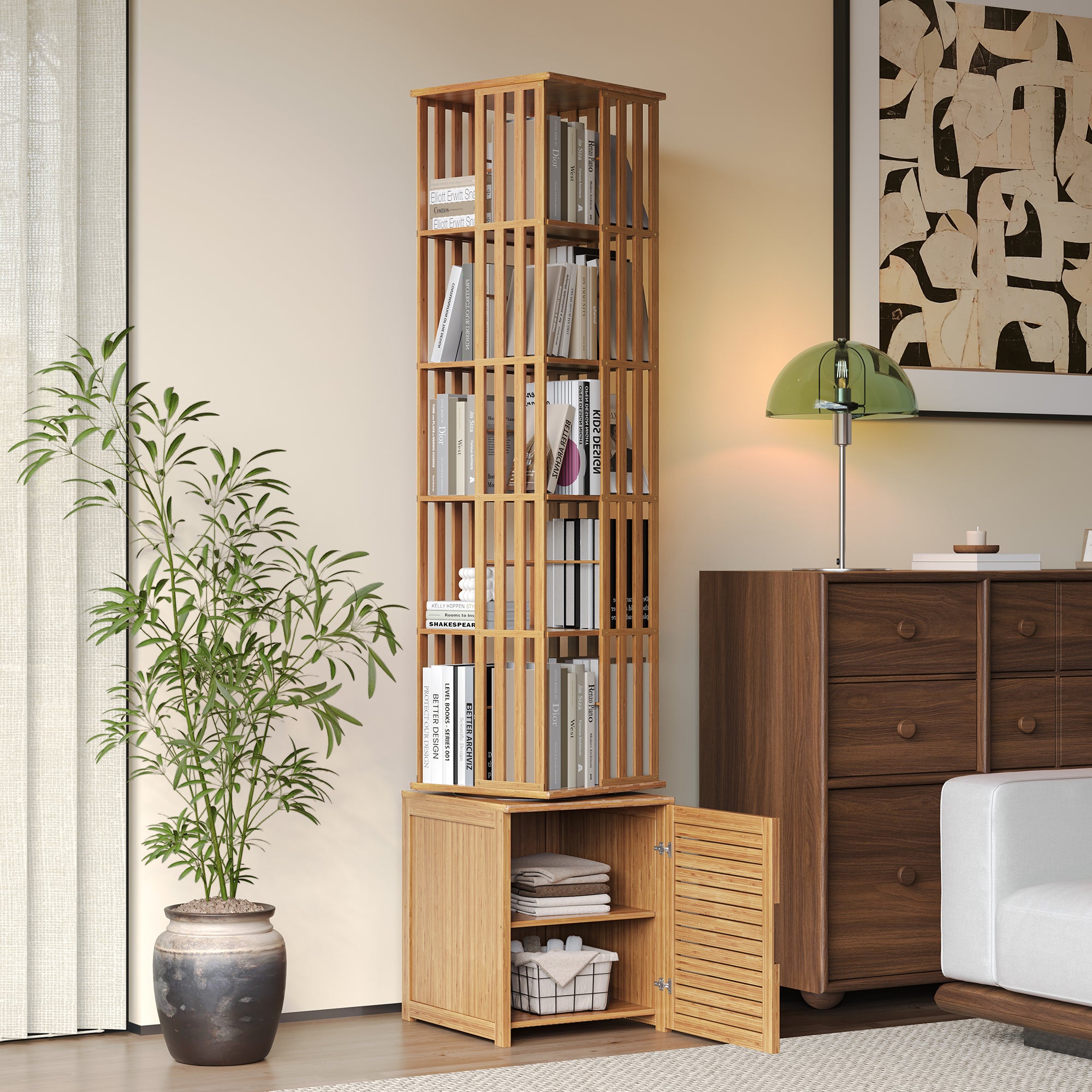 YOWOS Vortex Series Meridian 360° Rotating Bookshelf /CD Organizer