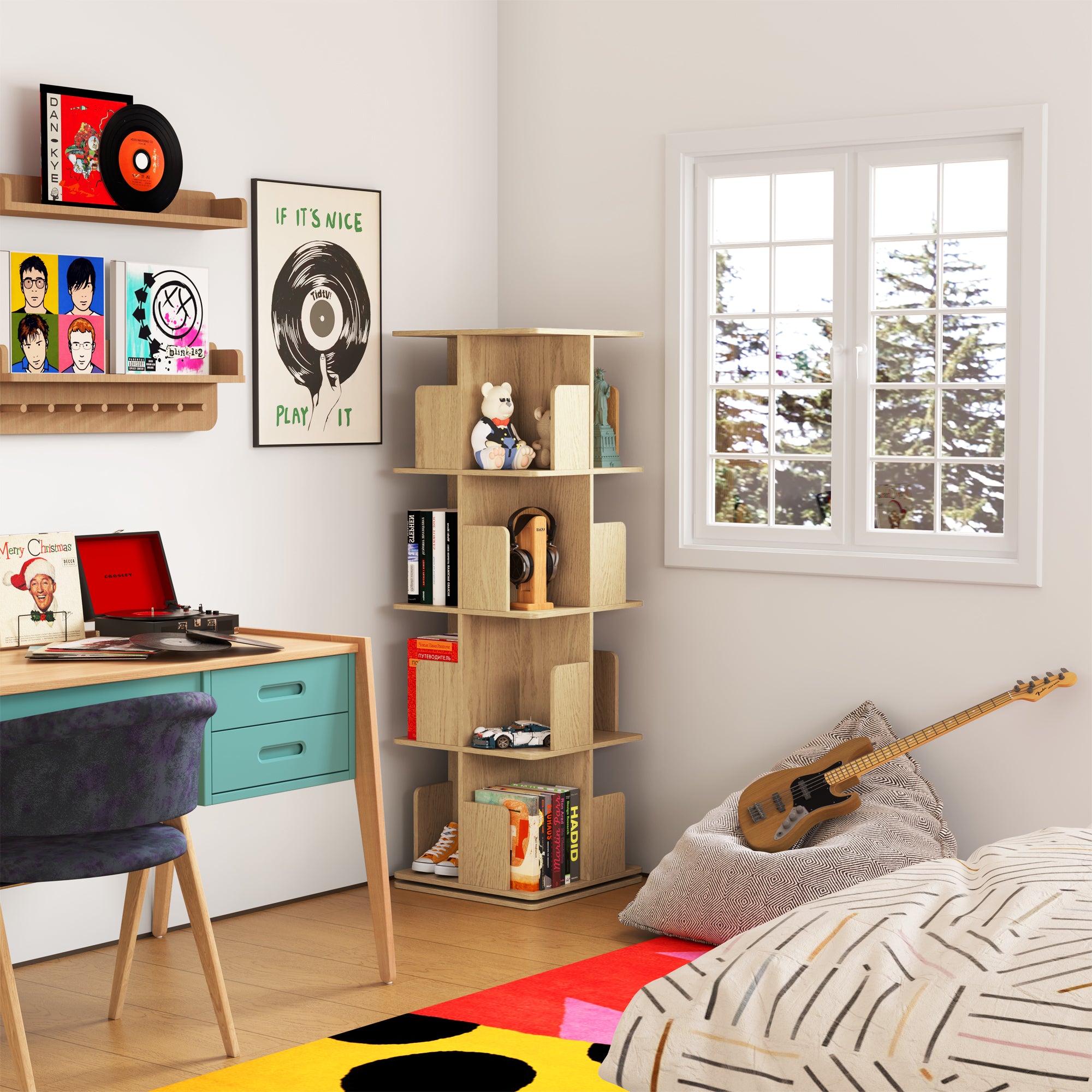 YOWOS Vortex Series Vitru Spin 360° Rotating Bookshelf / Storage Rack