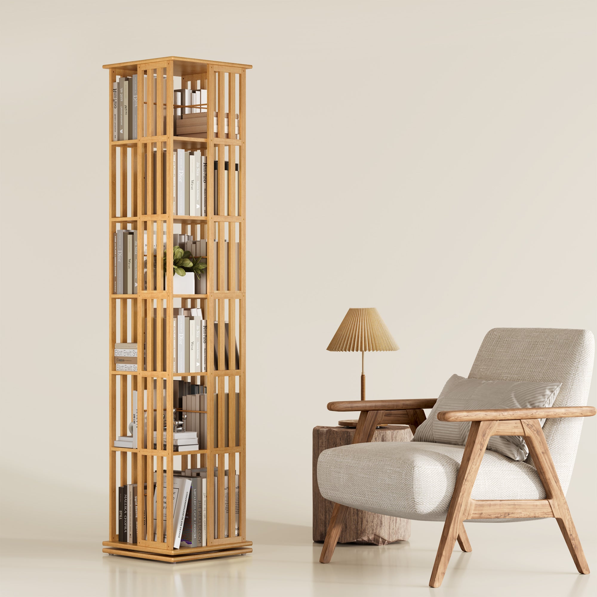 YOWOS Vortex Series Meridian 360° Rotating Bookshelf /CD Organizer