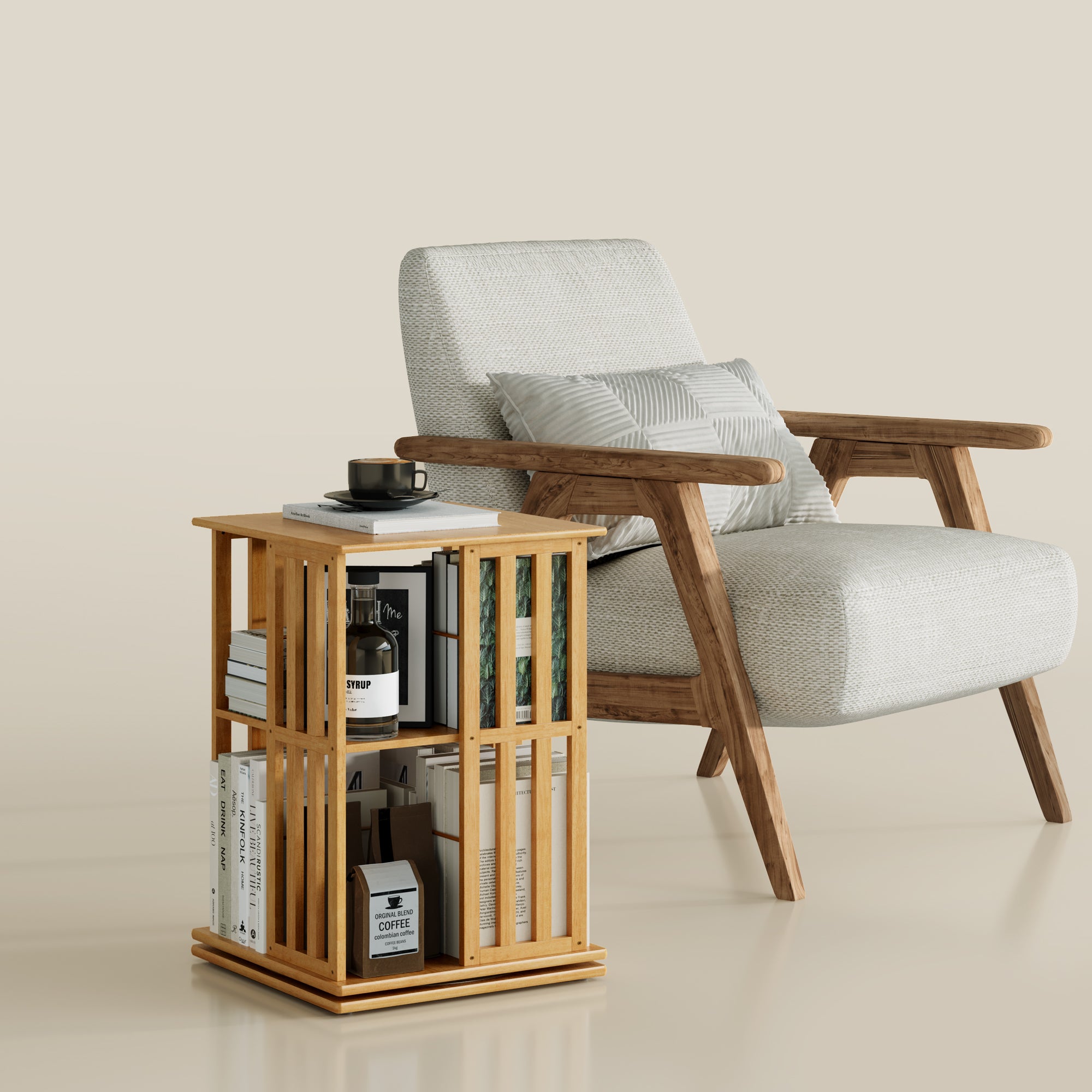 YOWOS Vortex Series Meridian 360° Rotating Bookshelf /CD Organizer