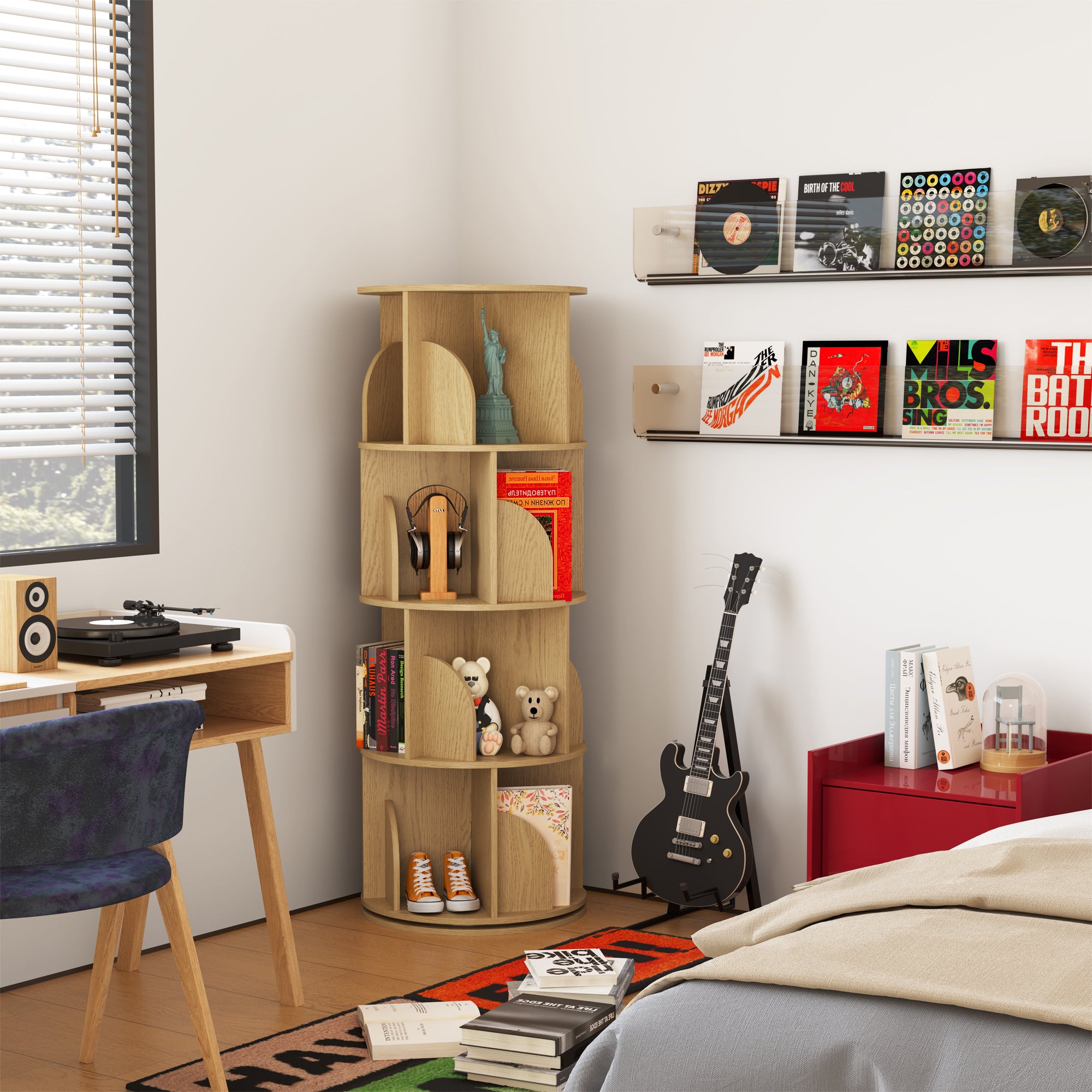 YOWOS Vortex Series Circinus Core 360° Rotating Bookshelf / Storage Rack