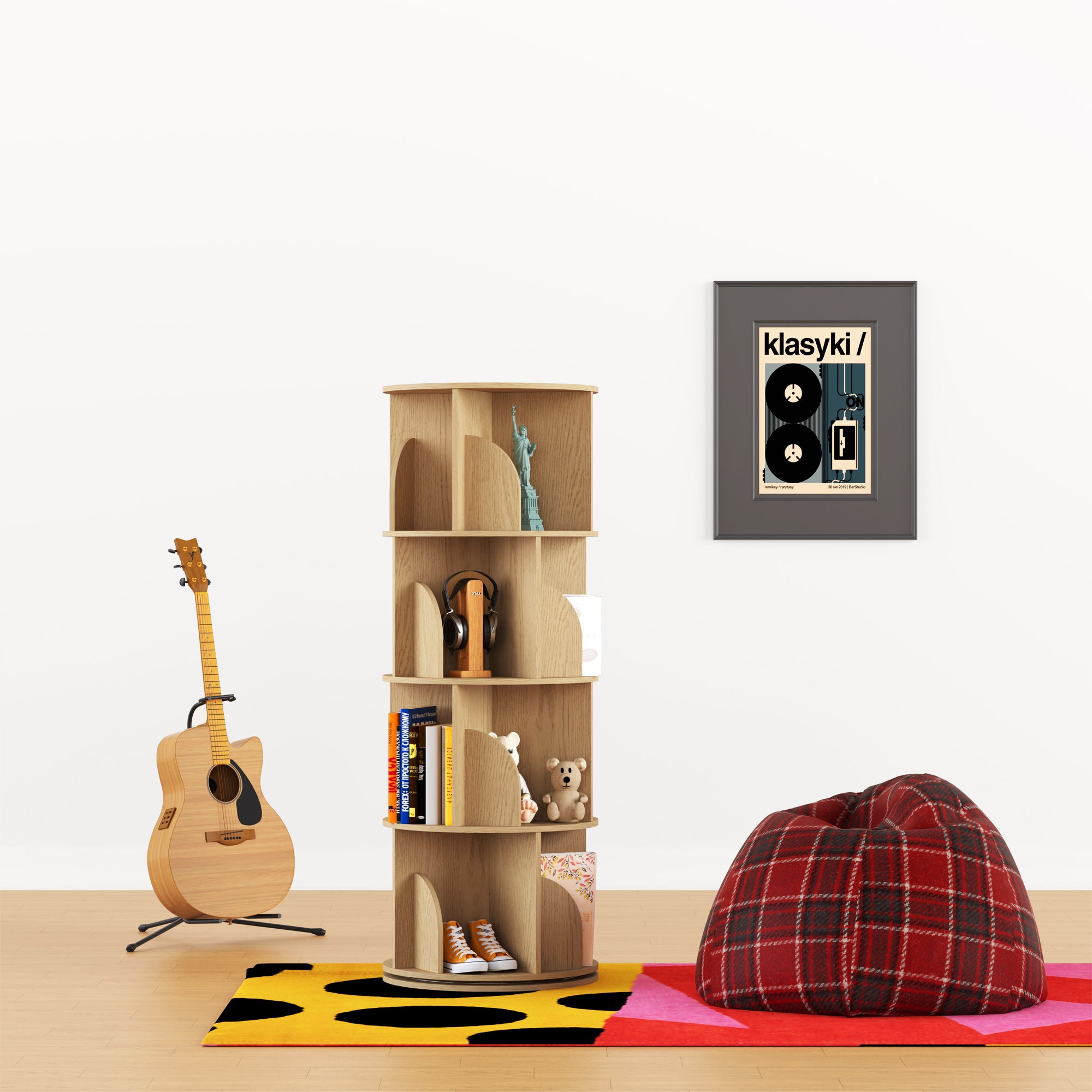 YOWOS Vortex Series Circinus Core 360° Rotating Bookshelf / Storage Rack