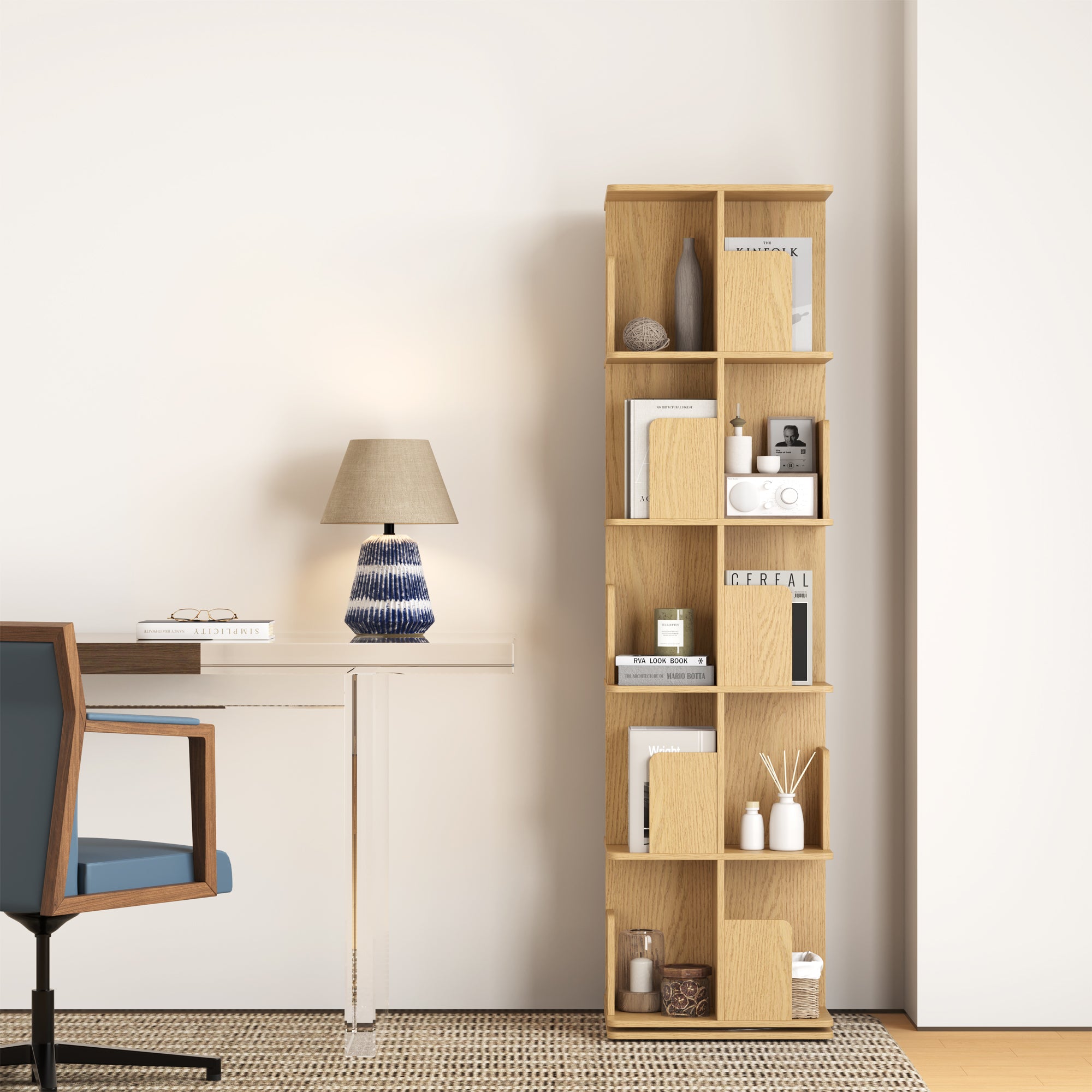 YOWOS Vortex Series Vitru Spin 360° Rotating Bookshelf / Storage Rack