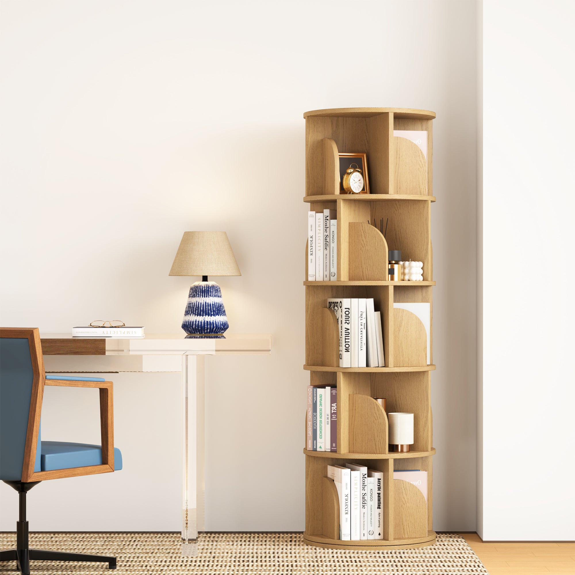 YOWOS Vortex Series Circinus Core 360° Rotating Bookshelf / Storage Rack