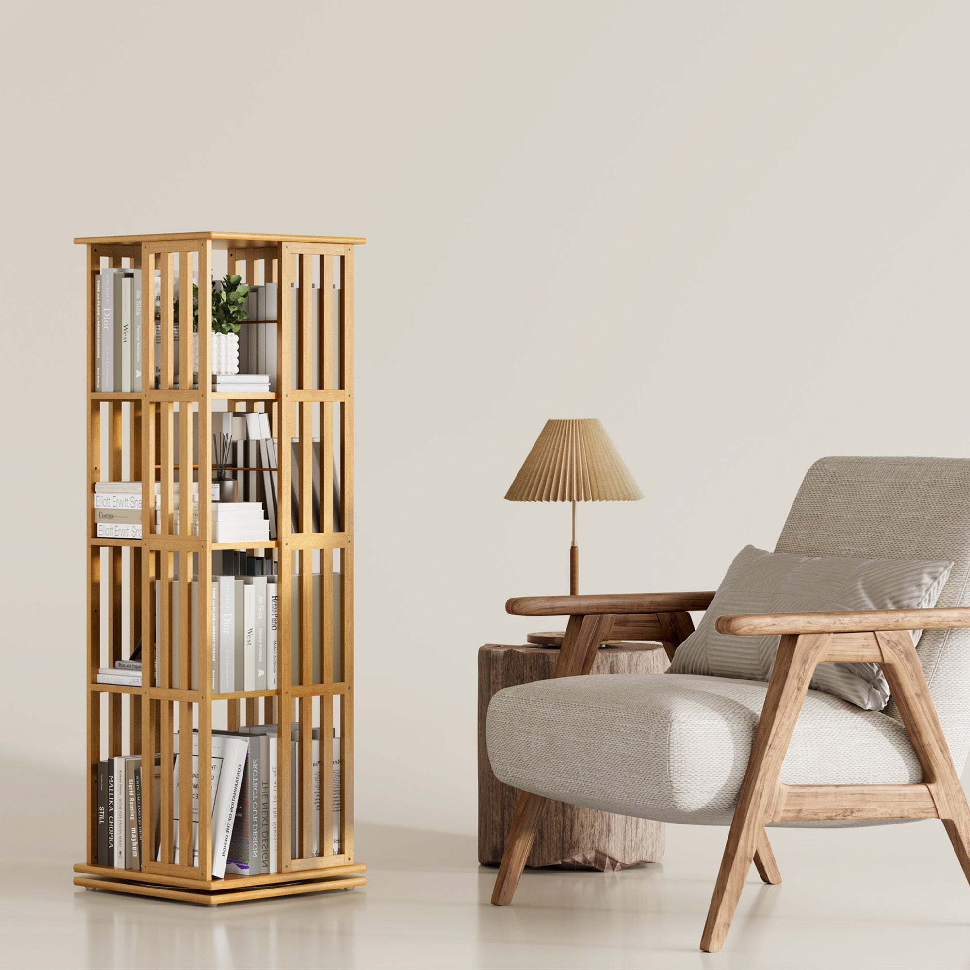 YOWOS Vortex Series Meridian 360° Rotating Bookshelf /CD Organizer