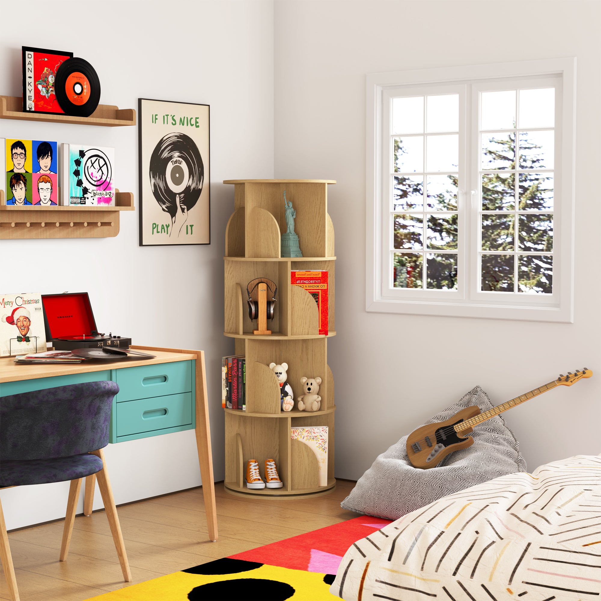 YOWOS Vortex Series Circinus Core 360° Rotating Bookshelf / Storage Rack