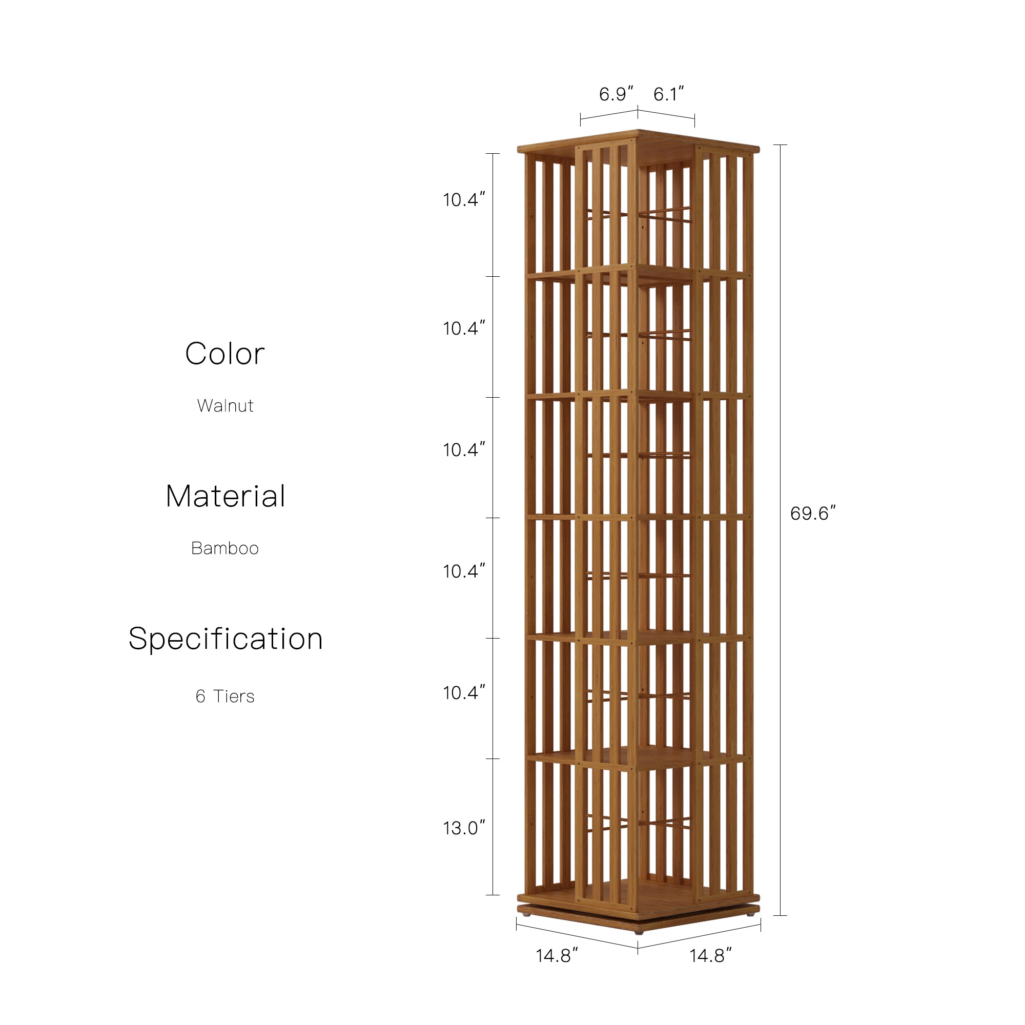 YOWOS Vortex Series Meridian 360° Rotating Bookshelf /CD Organizer