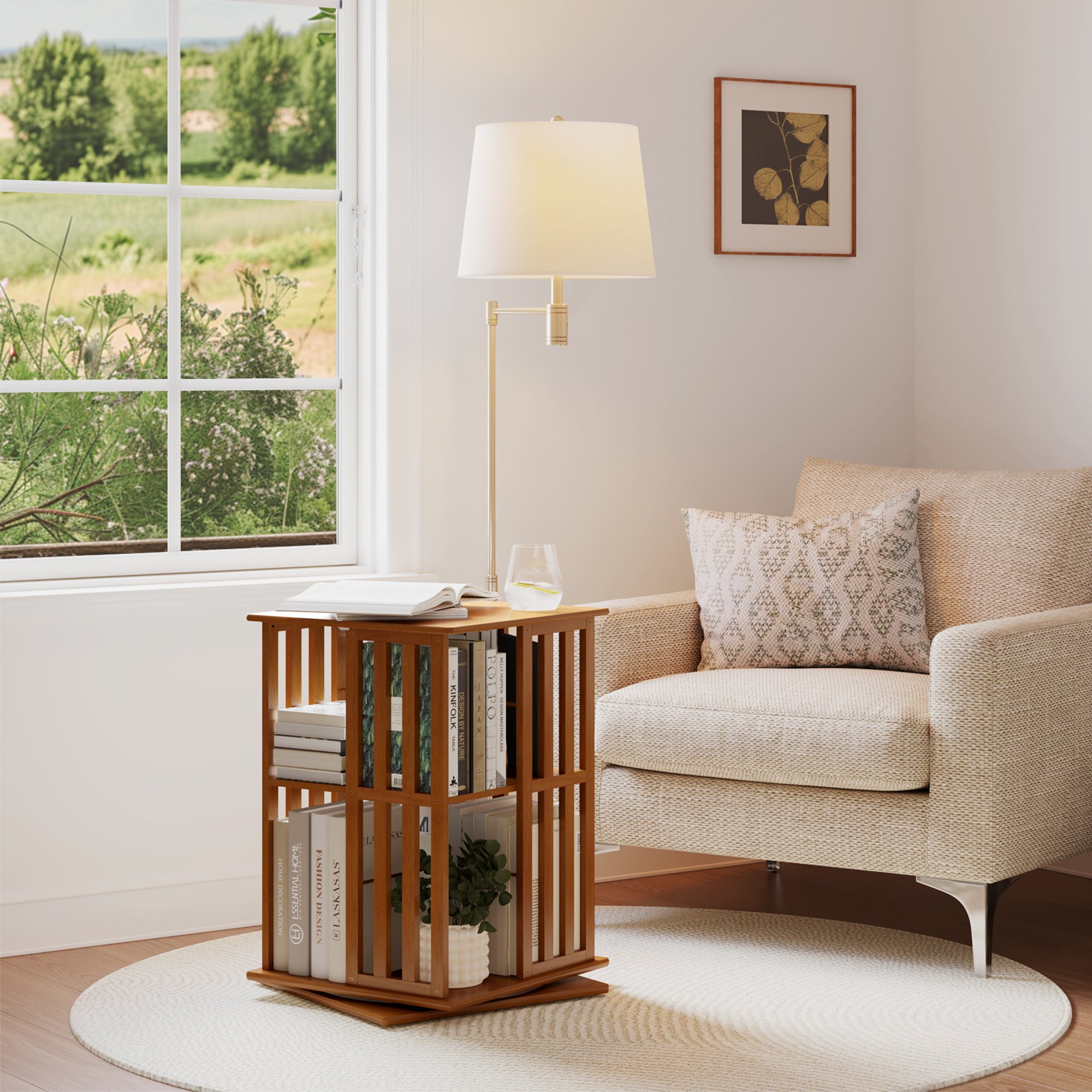 YOWOS Vortex Series Meridian 360° Rotating Bookshelf /CD Organizer