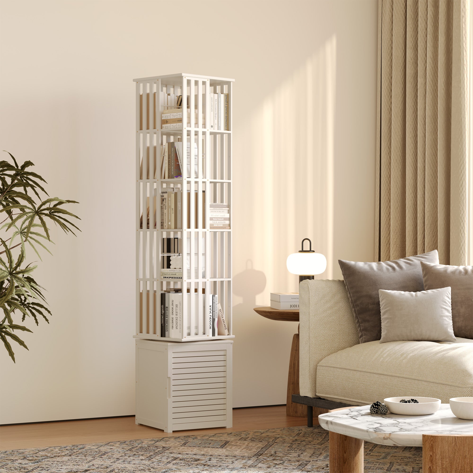 YOWOS Vortex Series Meridian 360° Rotating Bookshelf /CD Organizer