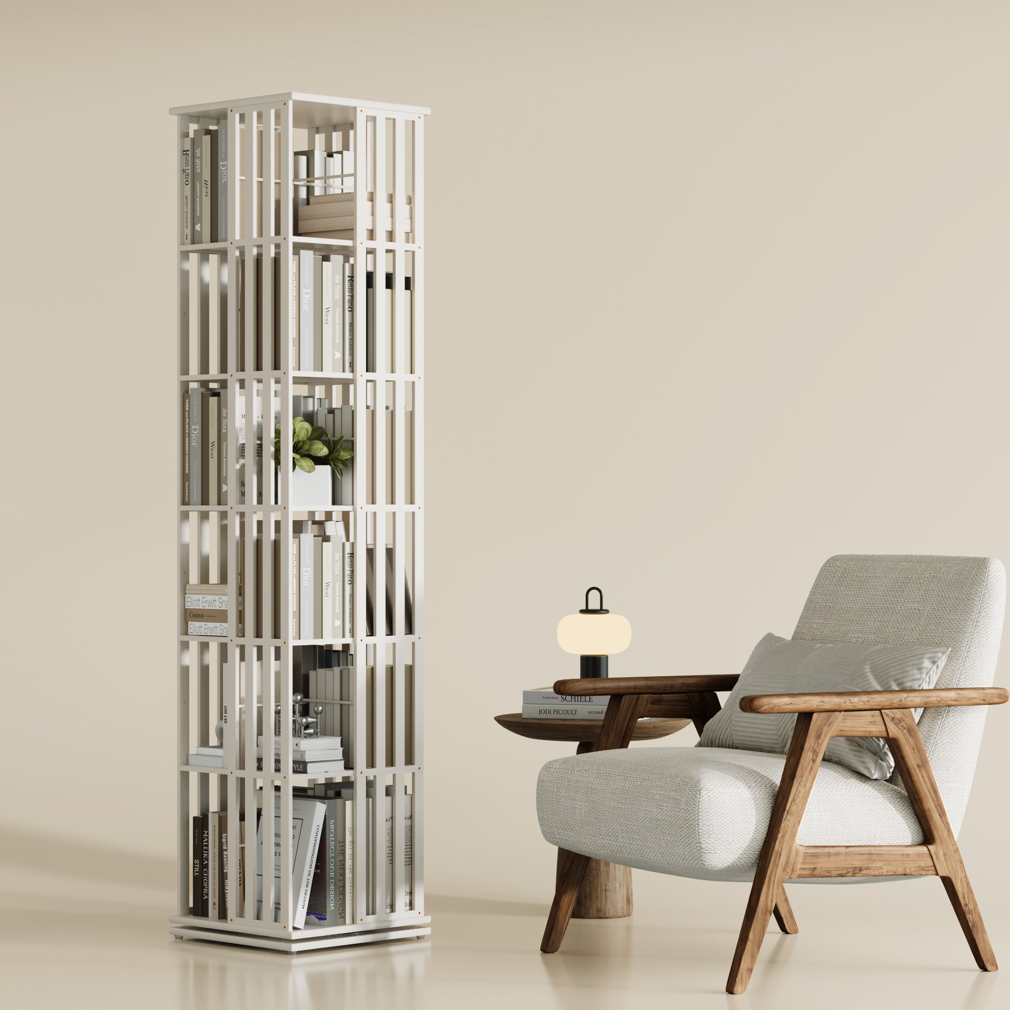 YOWOS Vortex Series Meridian 360° Rotating Bookshelf /CD Organizer