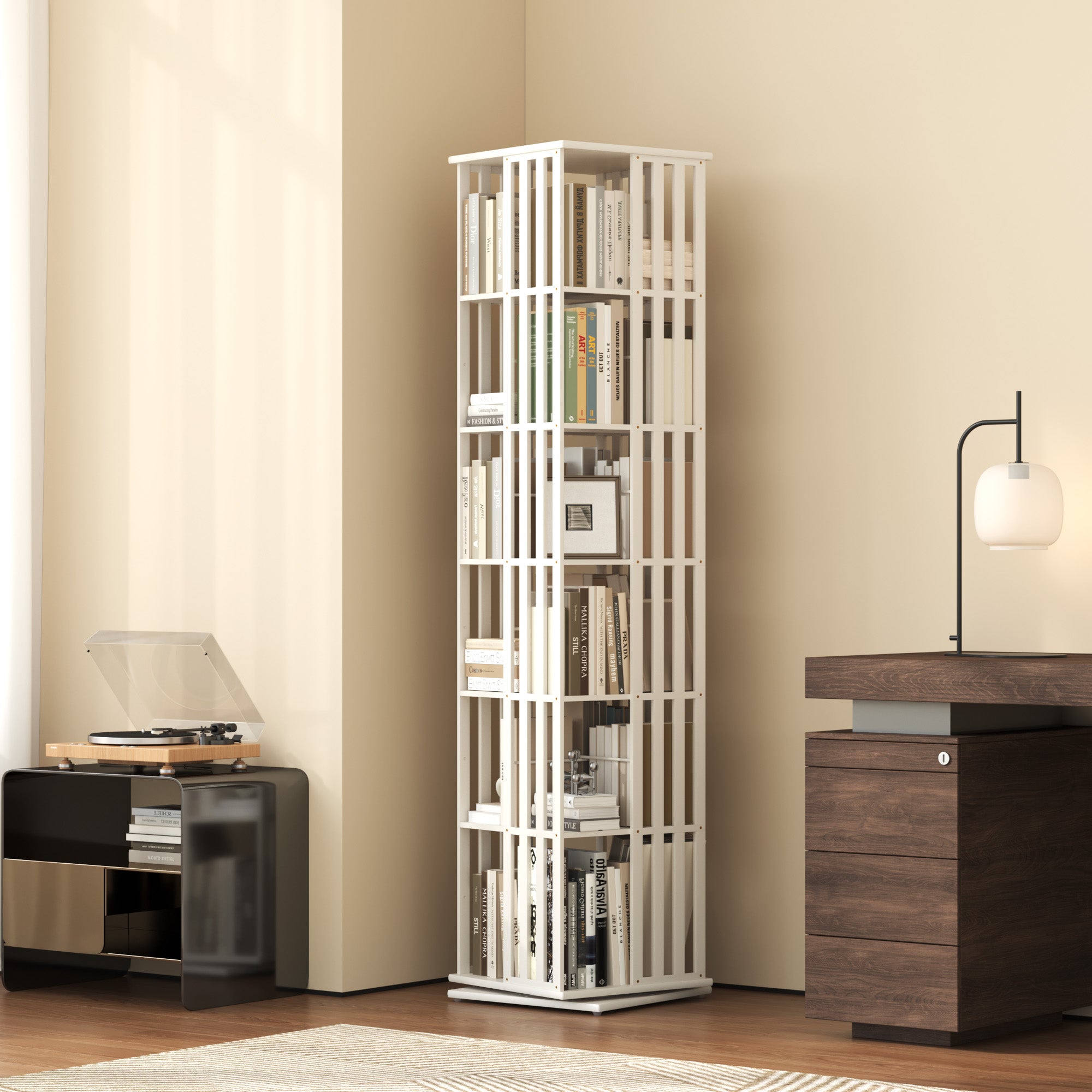 YOWOS Vortex Series Meridian 360° Rotating Bookshelf /CD Organizer