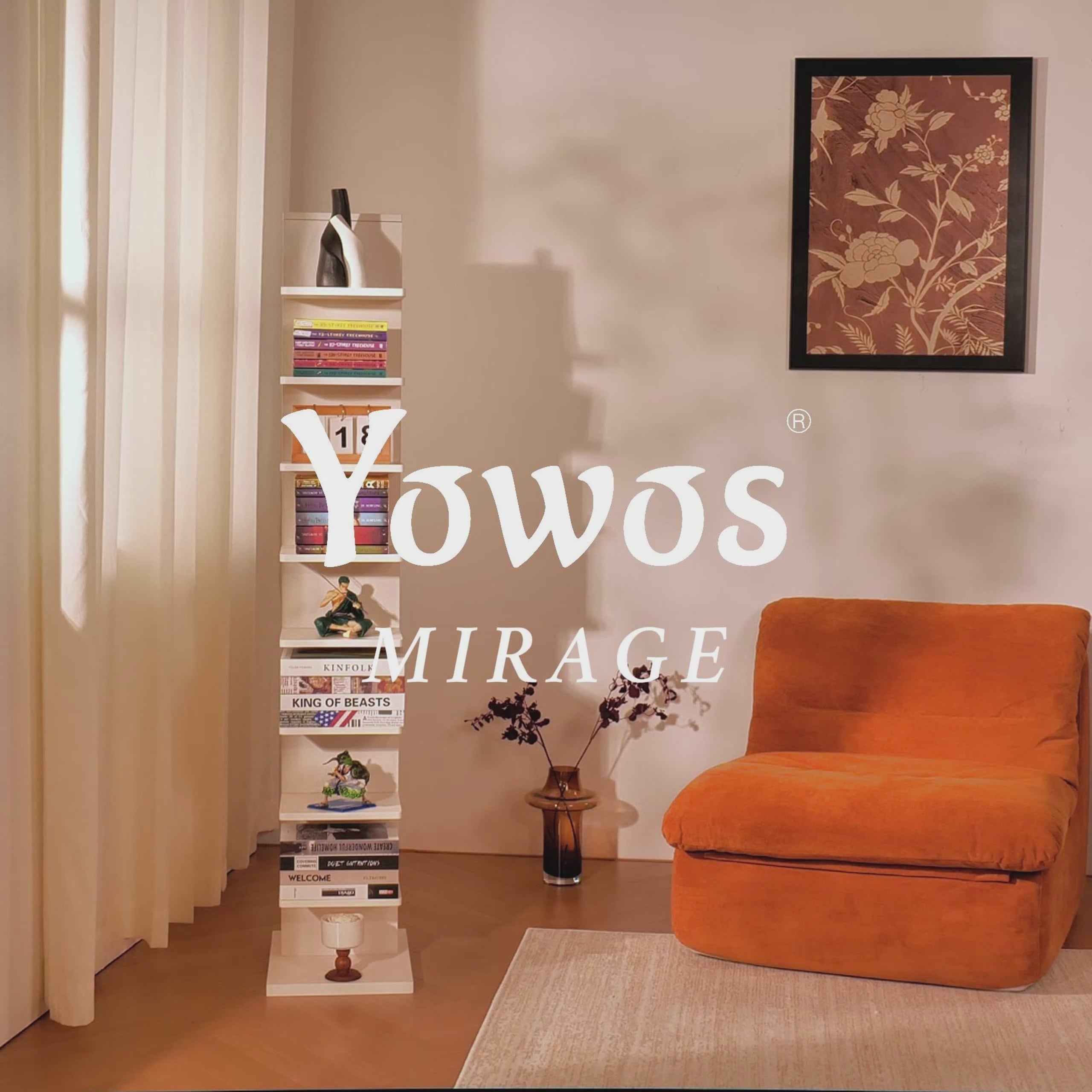 YOWOS Chiaroscuro Series Mirage 9-Tier Vertical Invisible Bookshelf