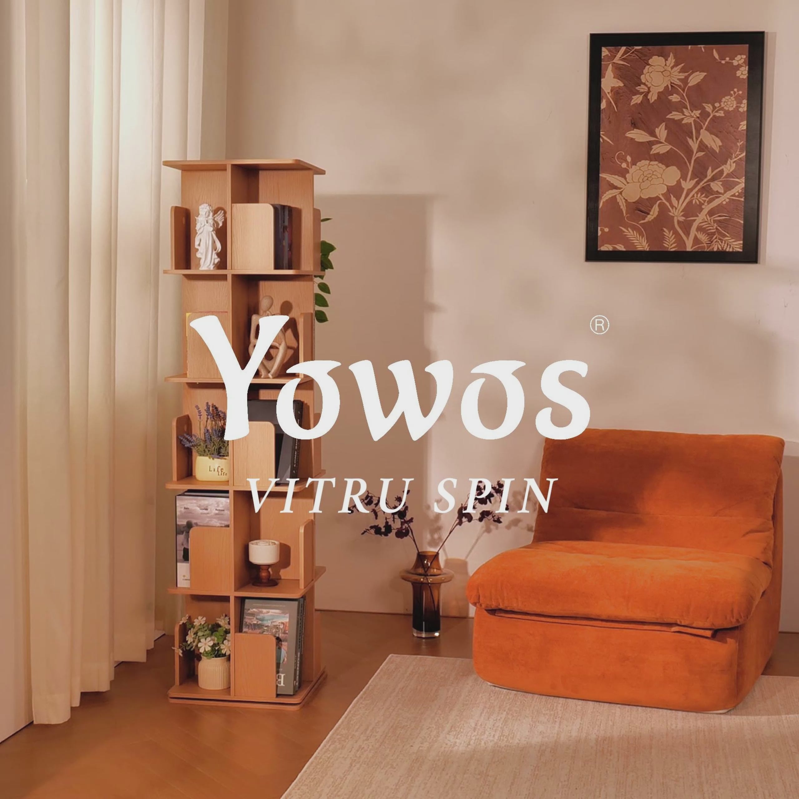 YOWOS Vortex Series Vitru Spin 360° Rotating Bookshelf / Storage Rack