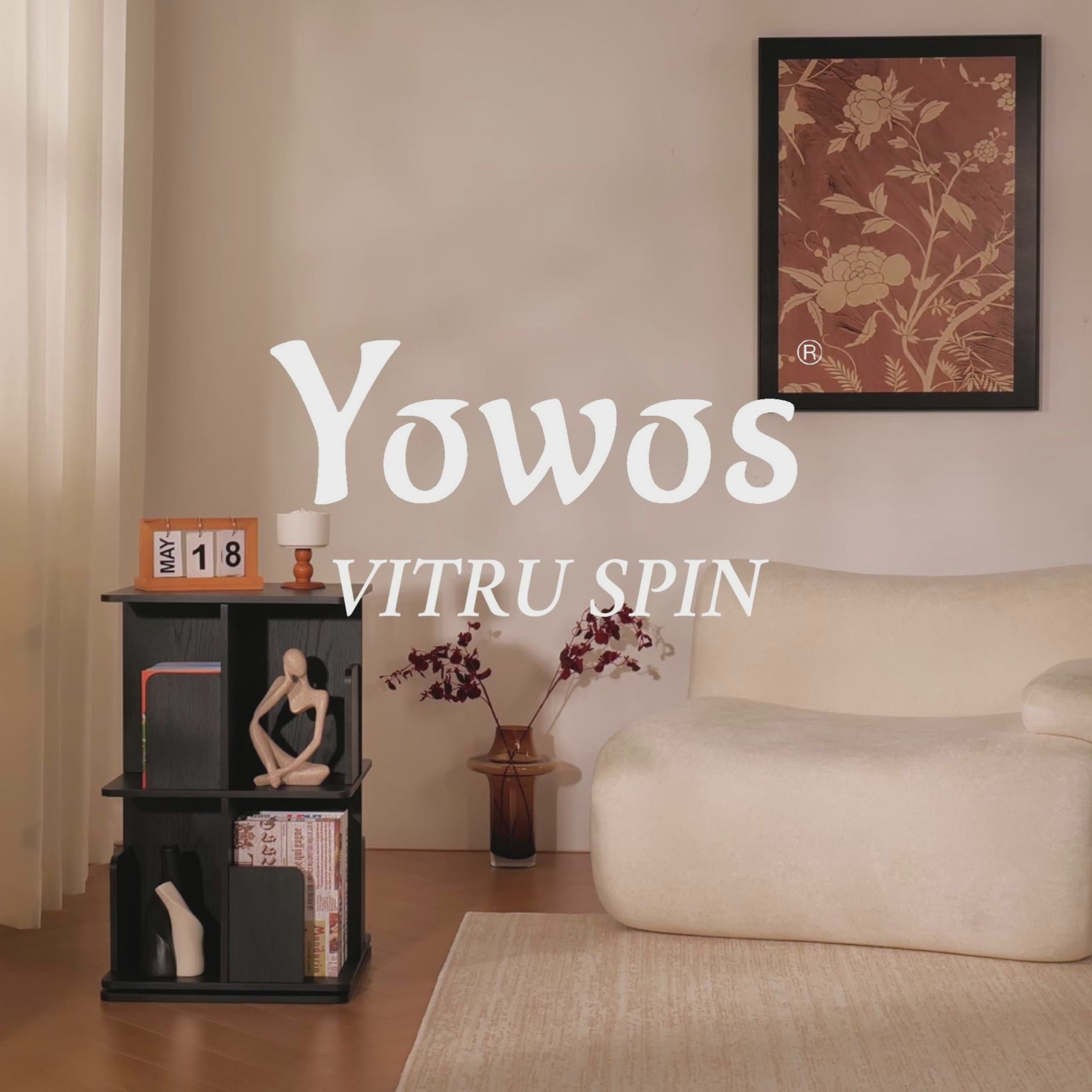 YOWOS Vortex Series Vitru Spin 360° Rotating Bookshelf / Storage Rack