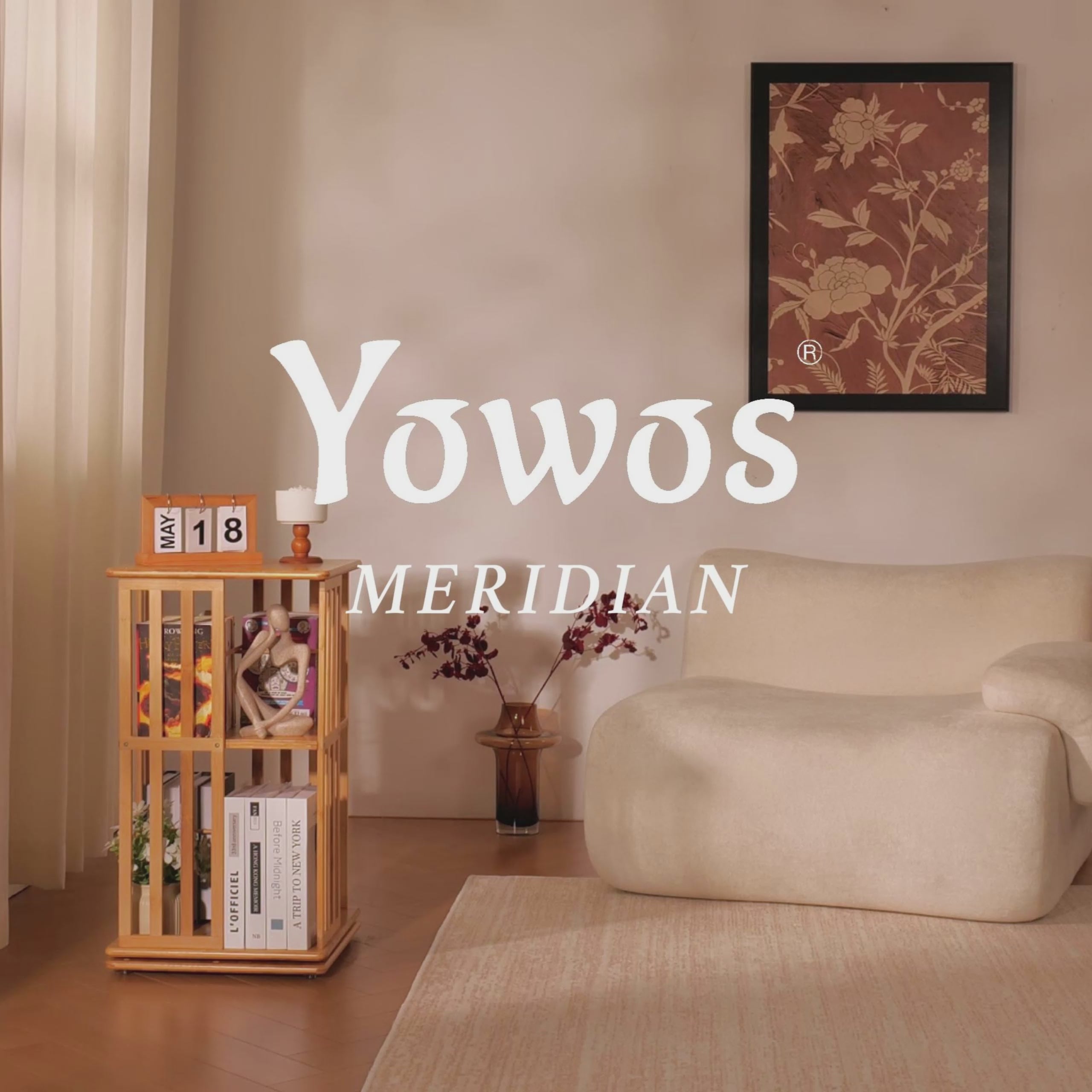 YOWOS Vortex Series Meridian 360° Rotating Bookshelf /CD Organizer