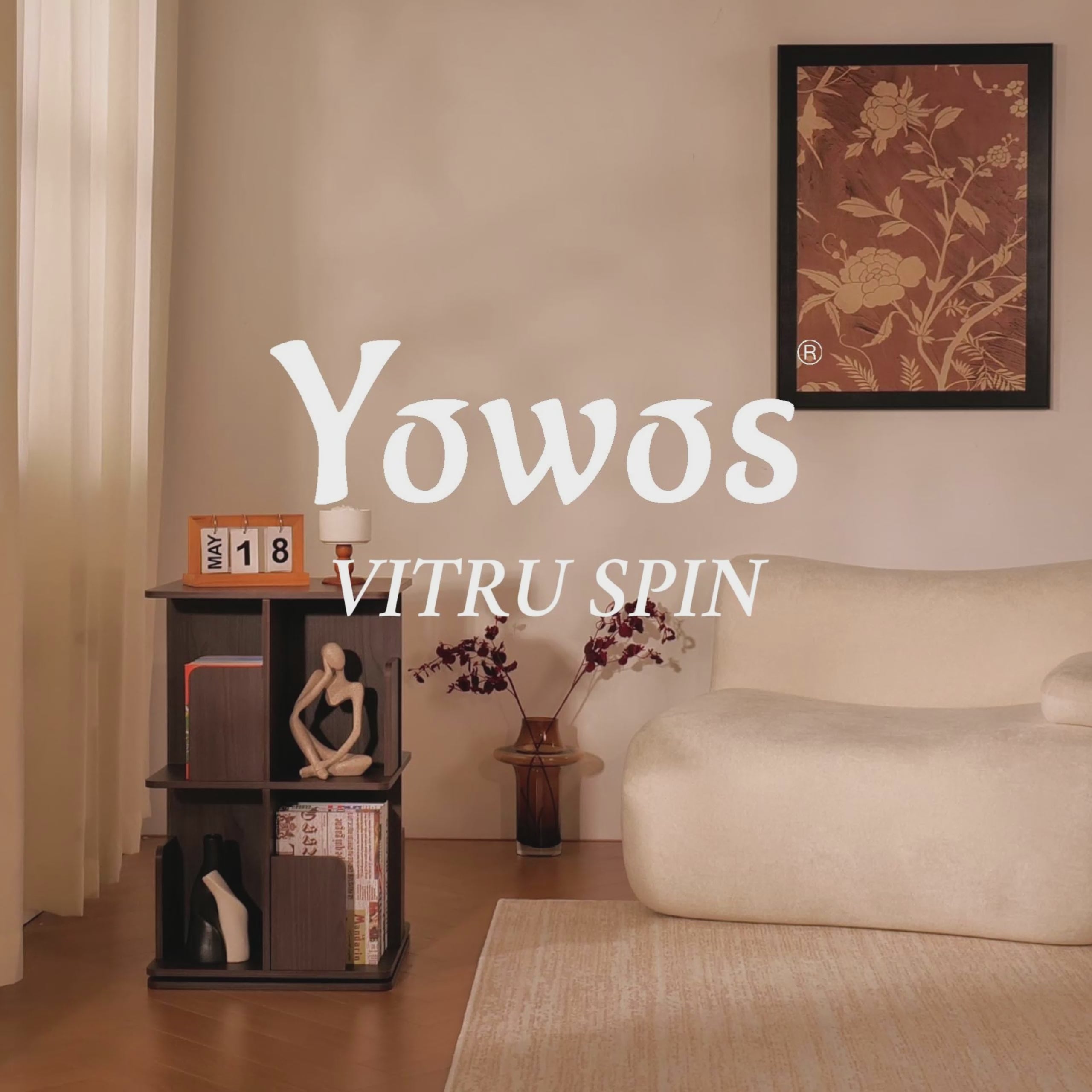 YOWOS Vortex Series Vitru Spin 360° Rotating Bookshelf / Storage Rack