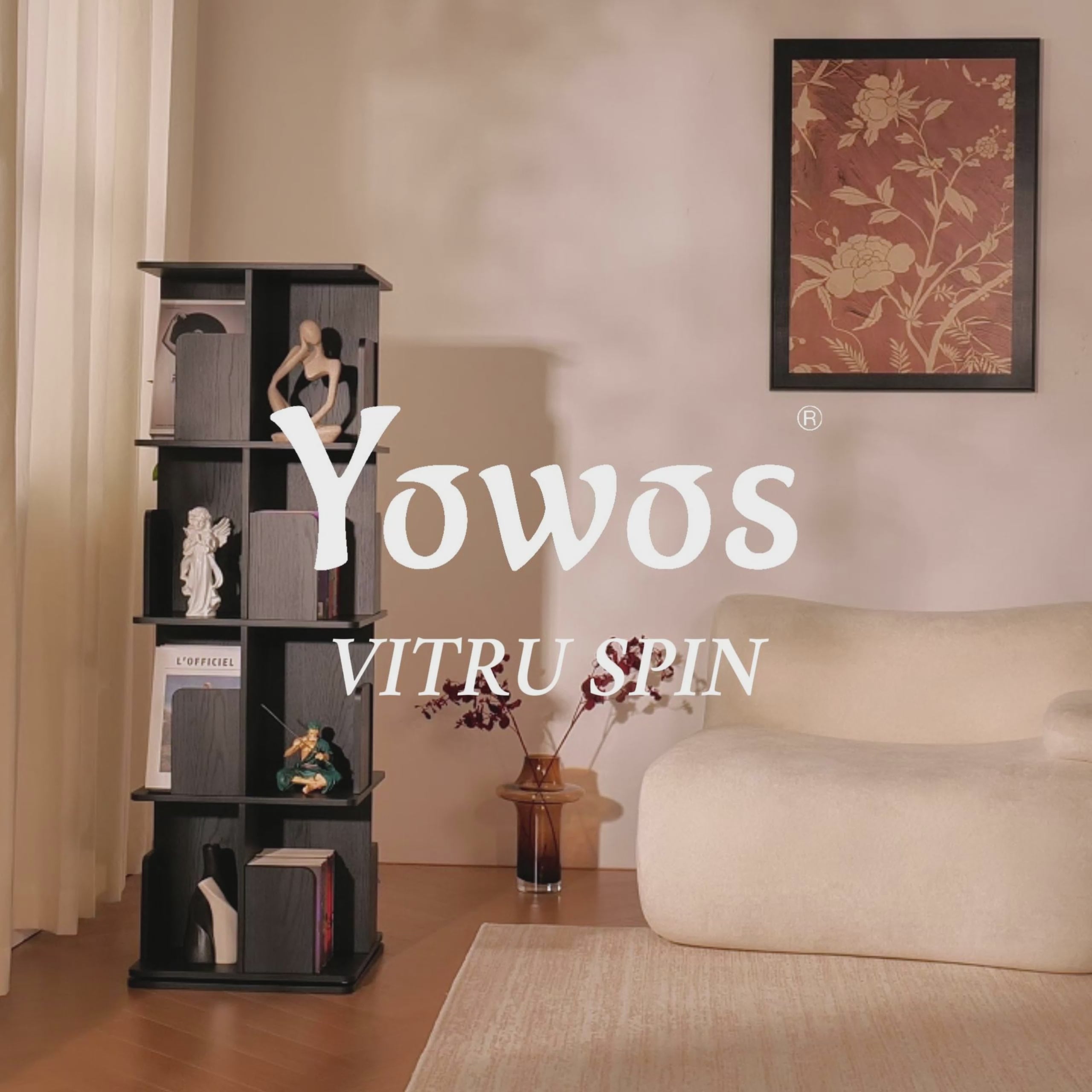 YOWOS Vortex Series Vitru Spin 360° Rotating Bookshelf / Storage Rack