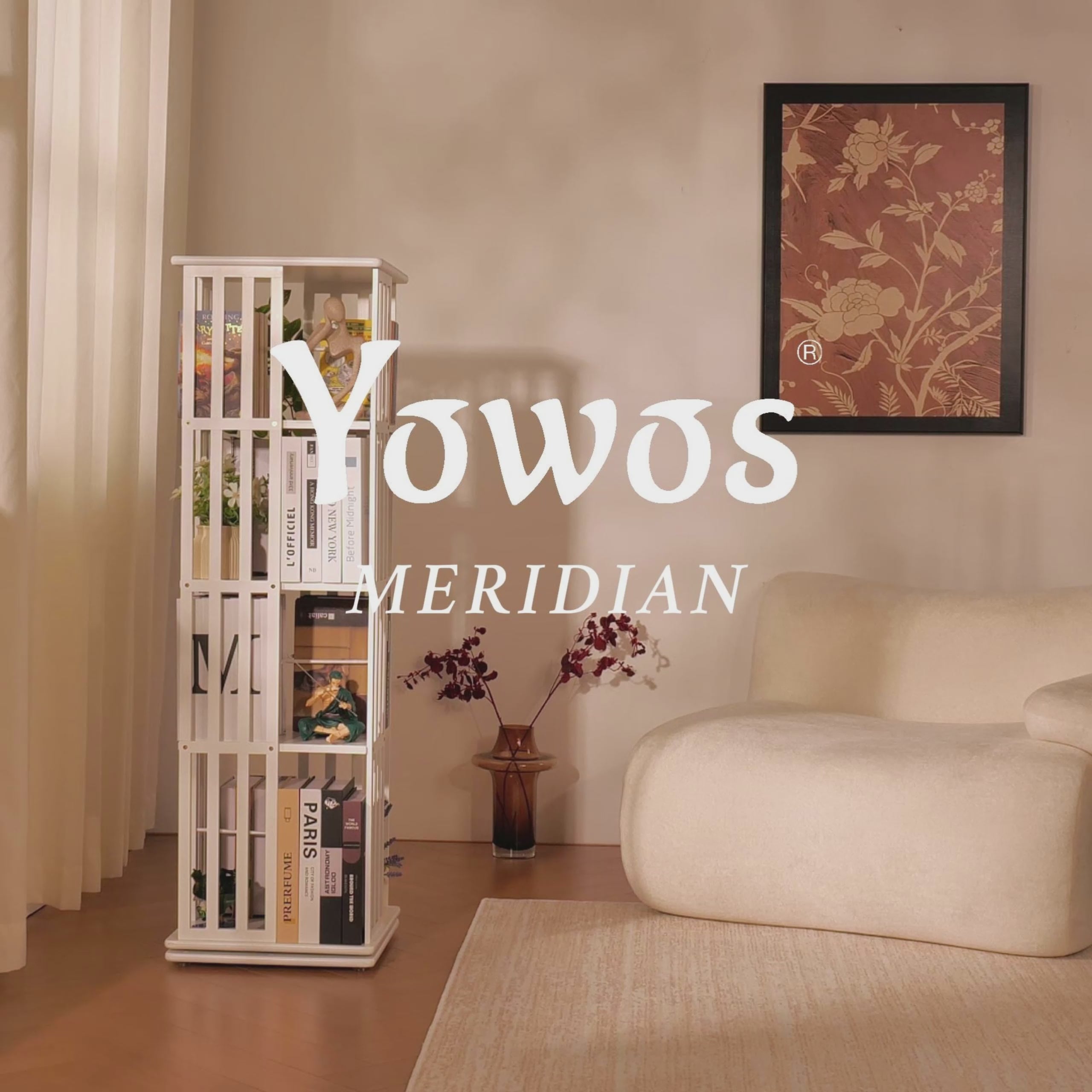 YOWOS Vortex Series Meridian 360° Rotating Bookshelf /CD Organizer
