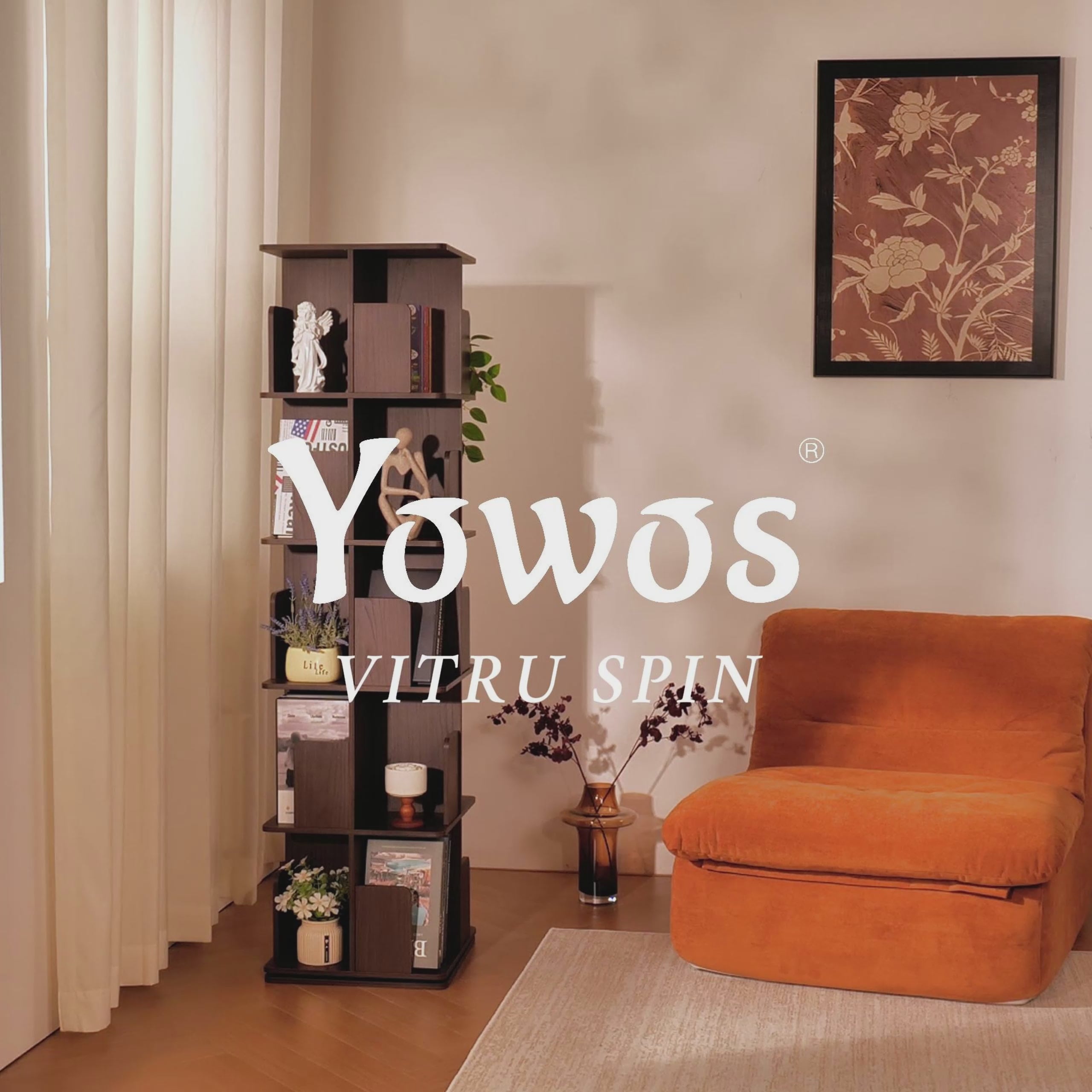 YOWOS Vortex Series Vitru Spin 360° Rotating Bookshelf / Storage Rack