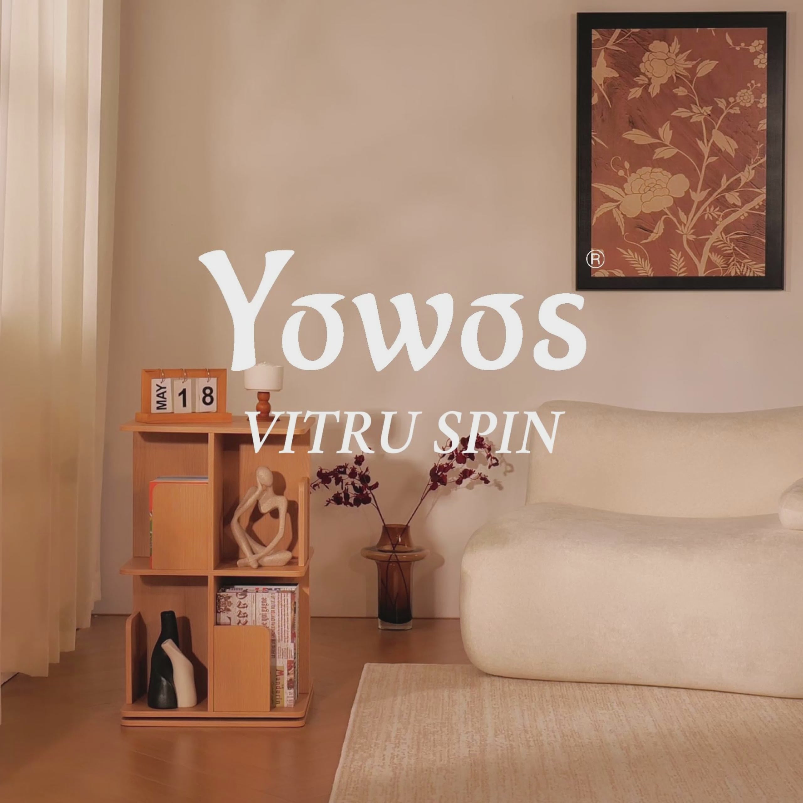 YOWOS Vortex Series Vitru Spin 360° Rotating Bookshelf / Storage Rack