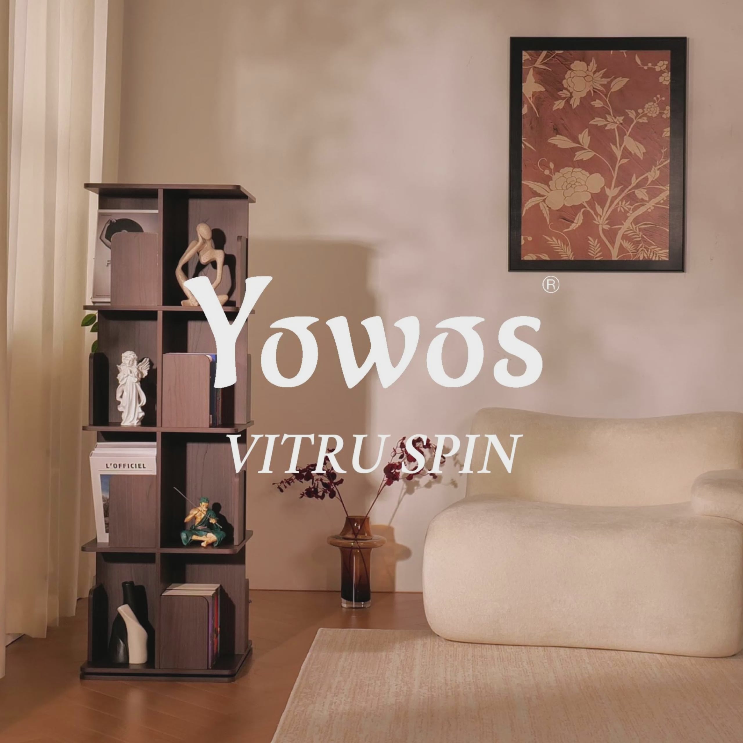 YOWOS Vortex Series Vitru Spin 360° Rotating Bookshelf / Storage Rack
